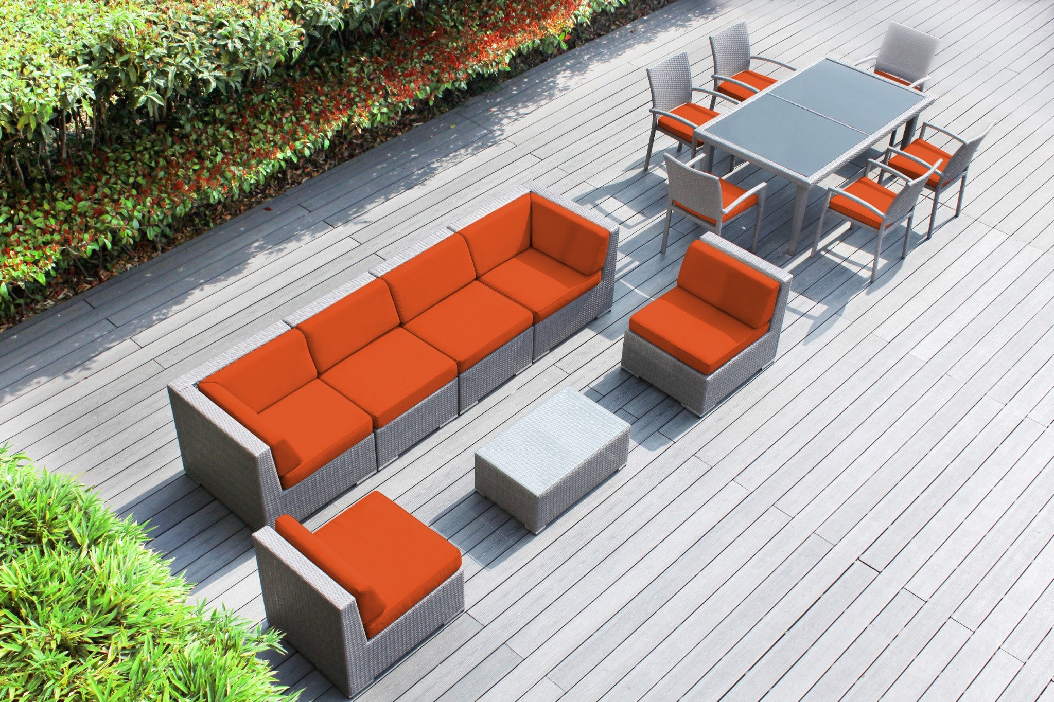 Rainshield Patio Furniture - 14 Piece Combination Set with Seating and Dining