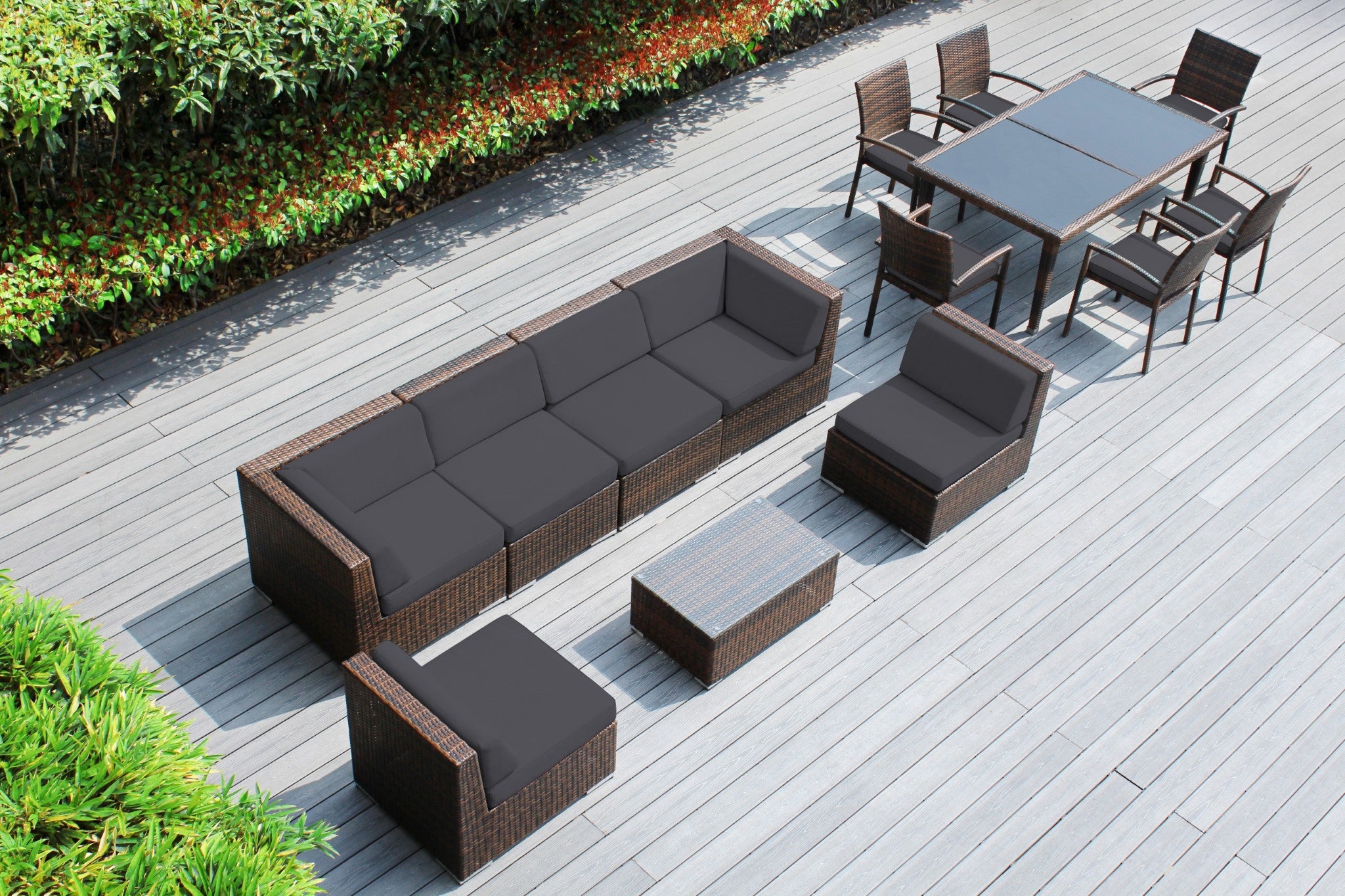 Rainshield Patio Furniture - 14 Piece Combination Set with Seating and Dining