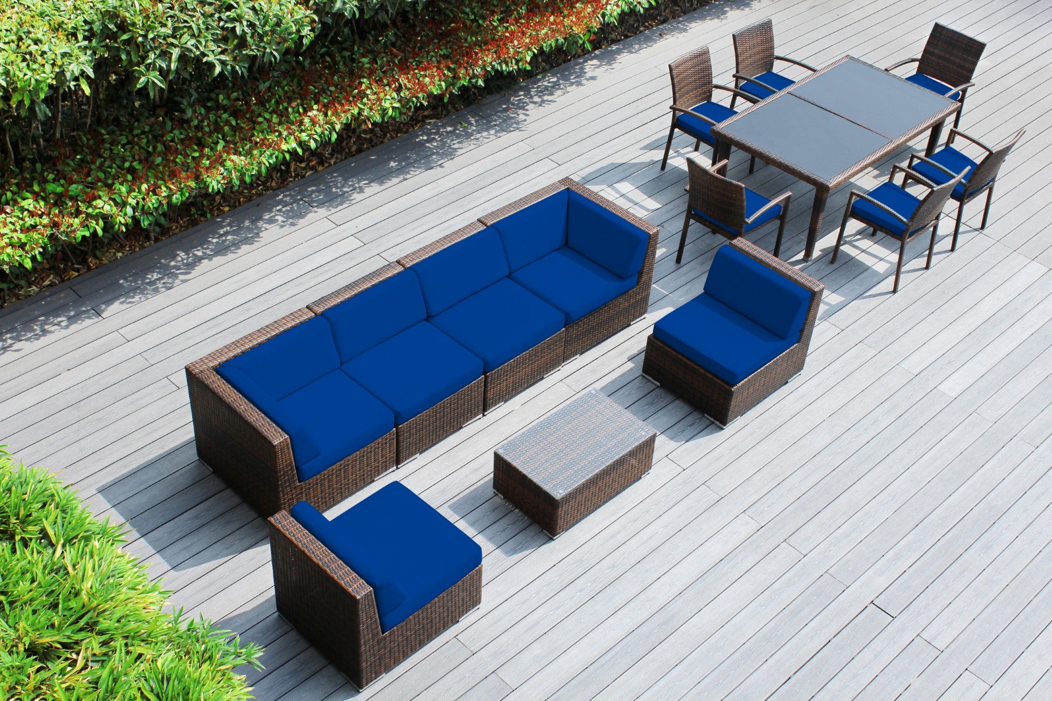 Rainshield Patio Furniture - 14 Piece Combination Set with Seating and Dining
