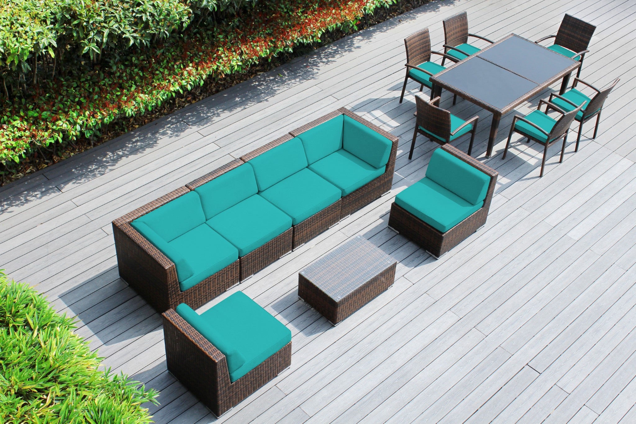 Rainshield Patio Furniture - 14 Piece Combination Set with Seating and Dining