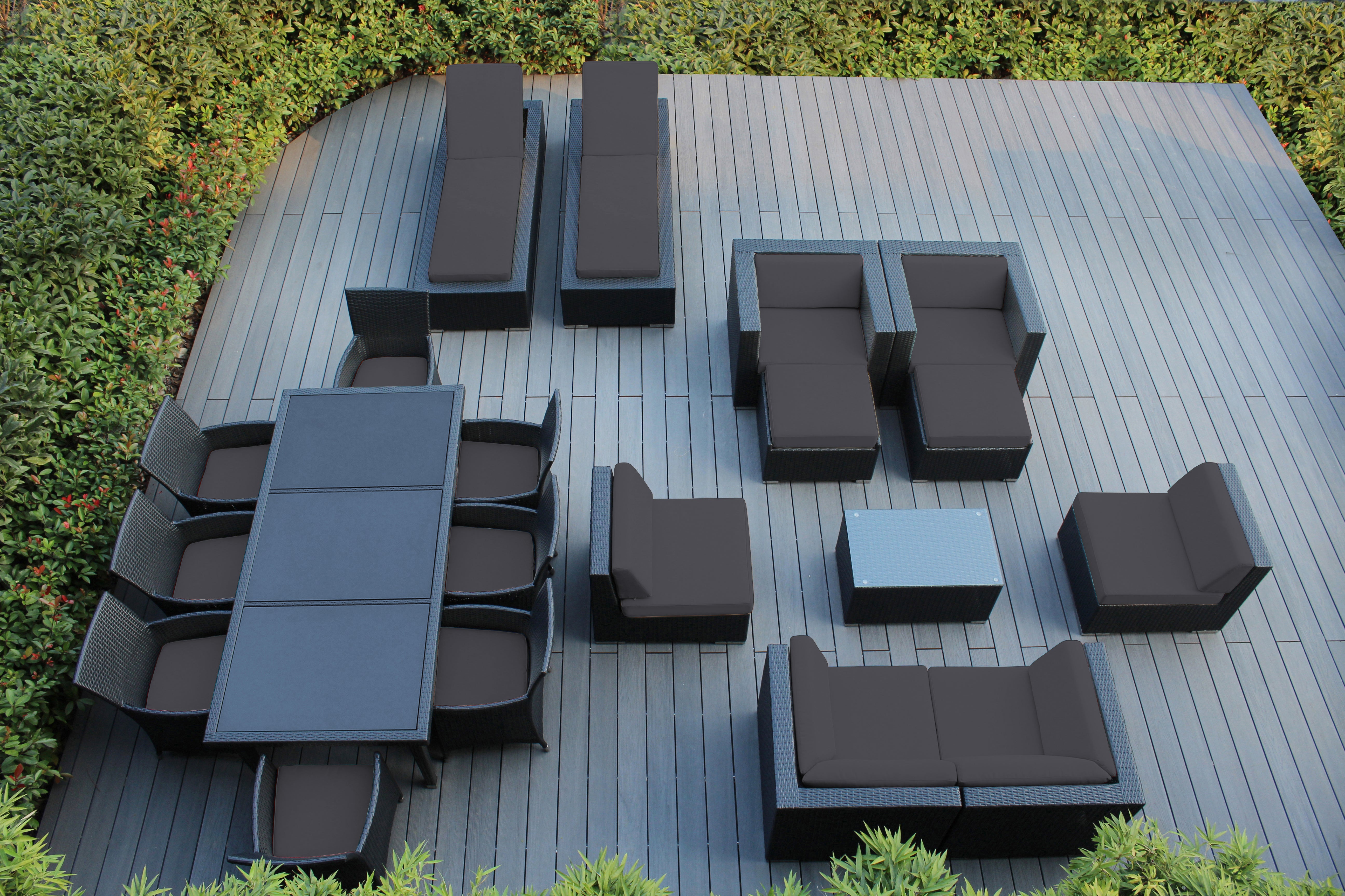 Rainshield Patio Furniture - Ohana 20 Piece Combination Set with Seating, Dining and Chaise Lounges