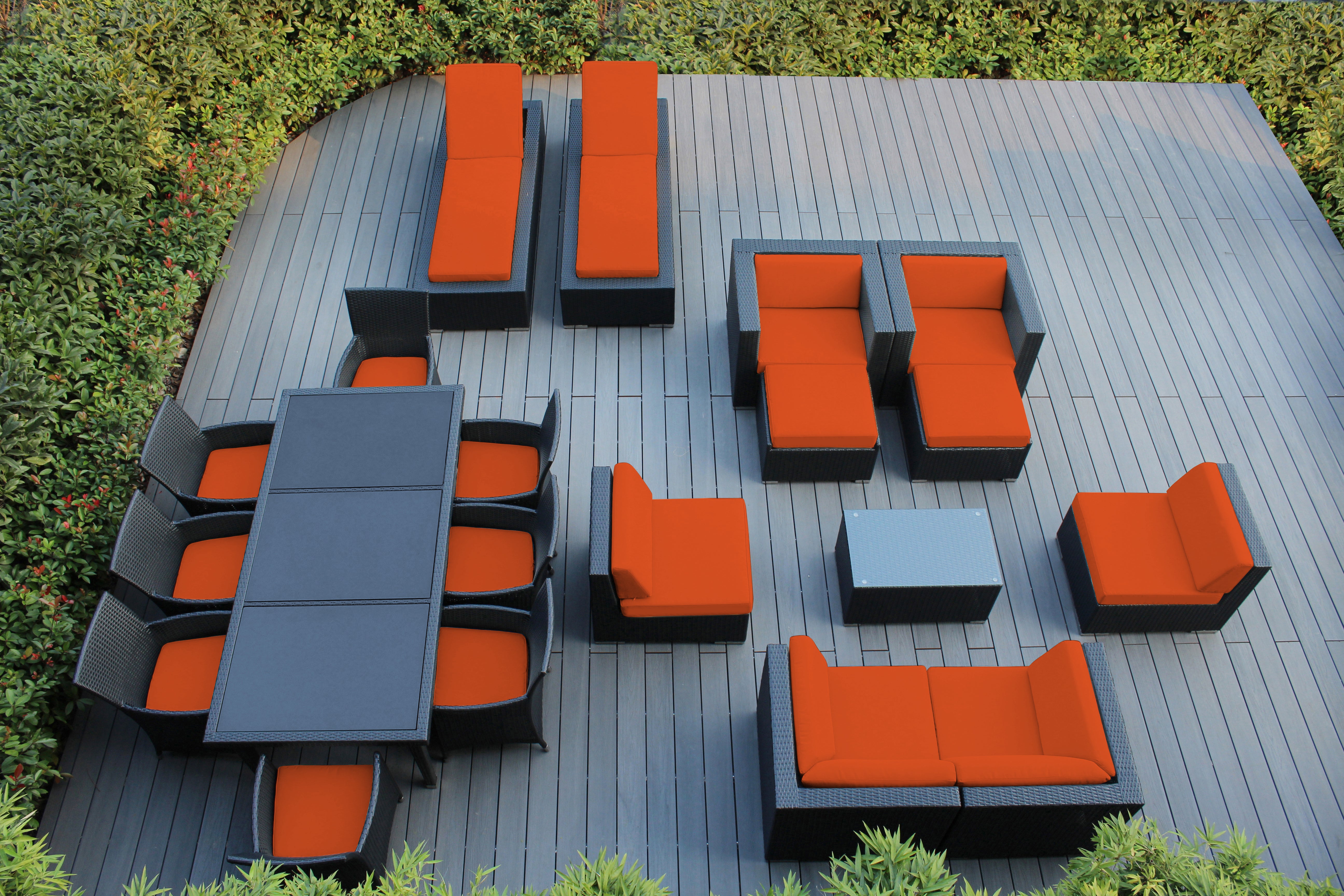 Rainshield Patio Furniture - Ohana 20 Piece Combination Set with Seating, Dining and Chaise Lounges