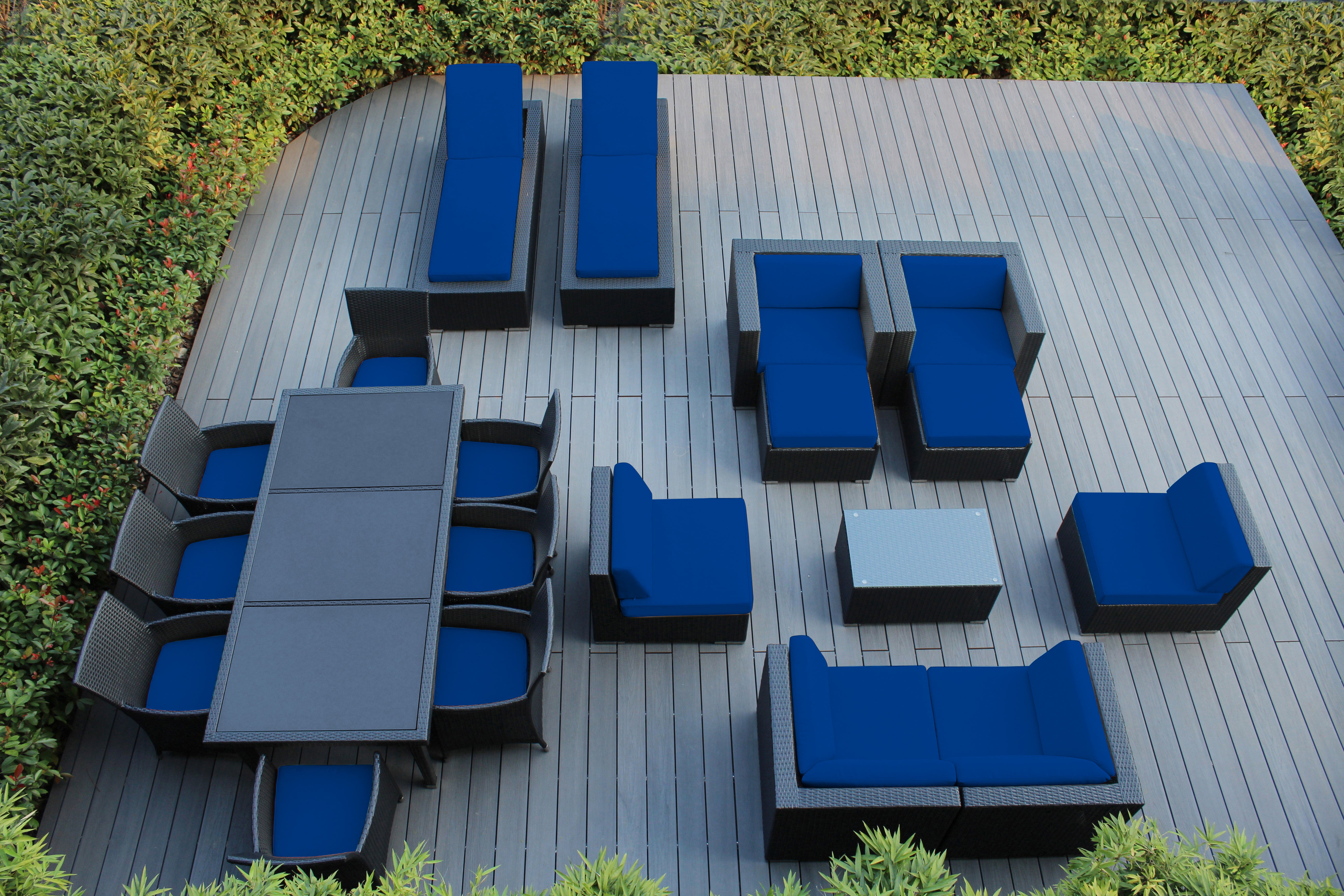Rainshield Patio Furniture - Ohana 20 Piece Combination Set with Seating, Dining and Chaise Lounges