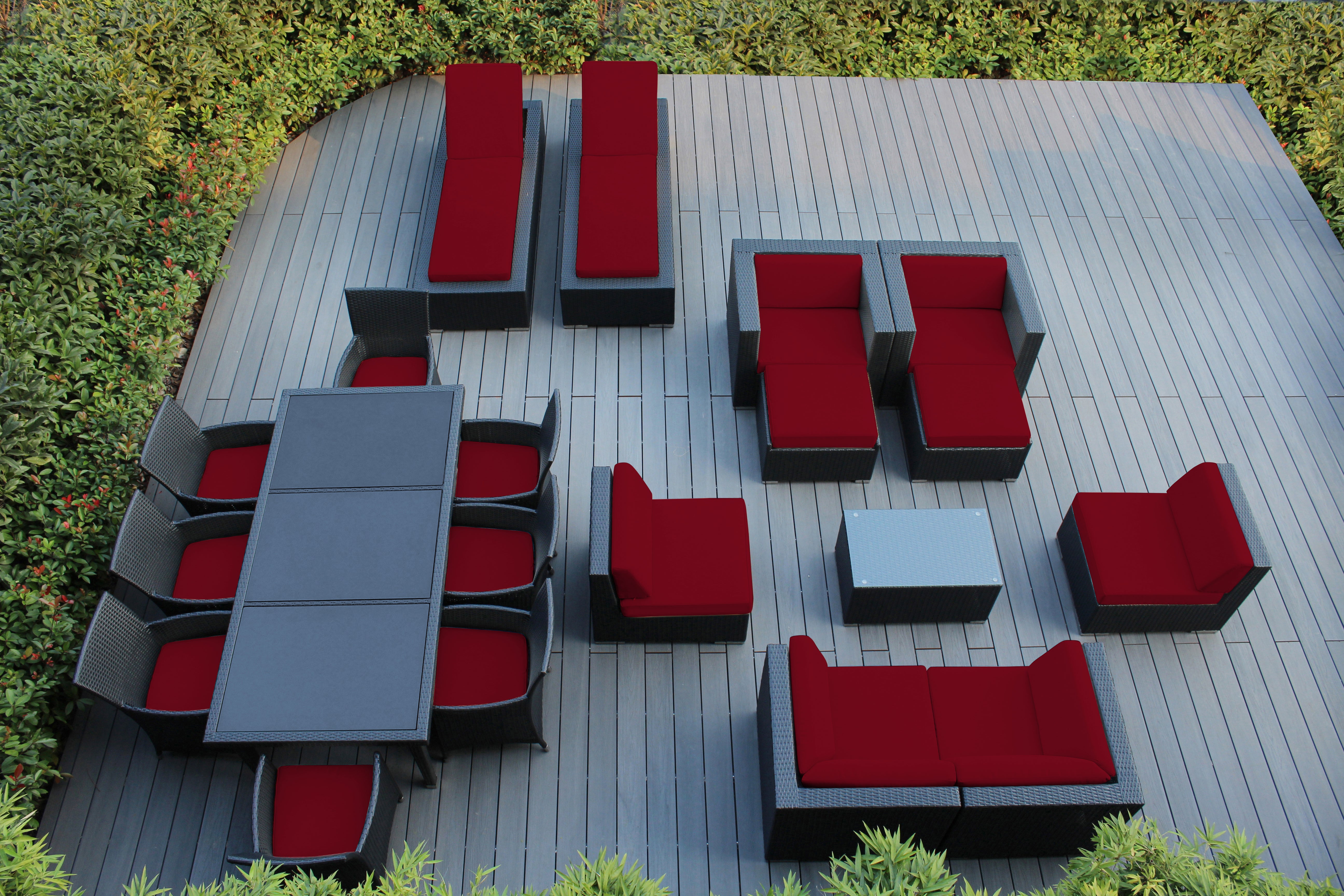 Rainshield Patio Furniture - Ohana 20 Piece Combination Set with Seating, Dining and Chaise Lounges