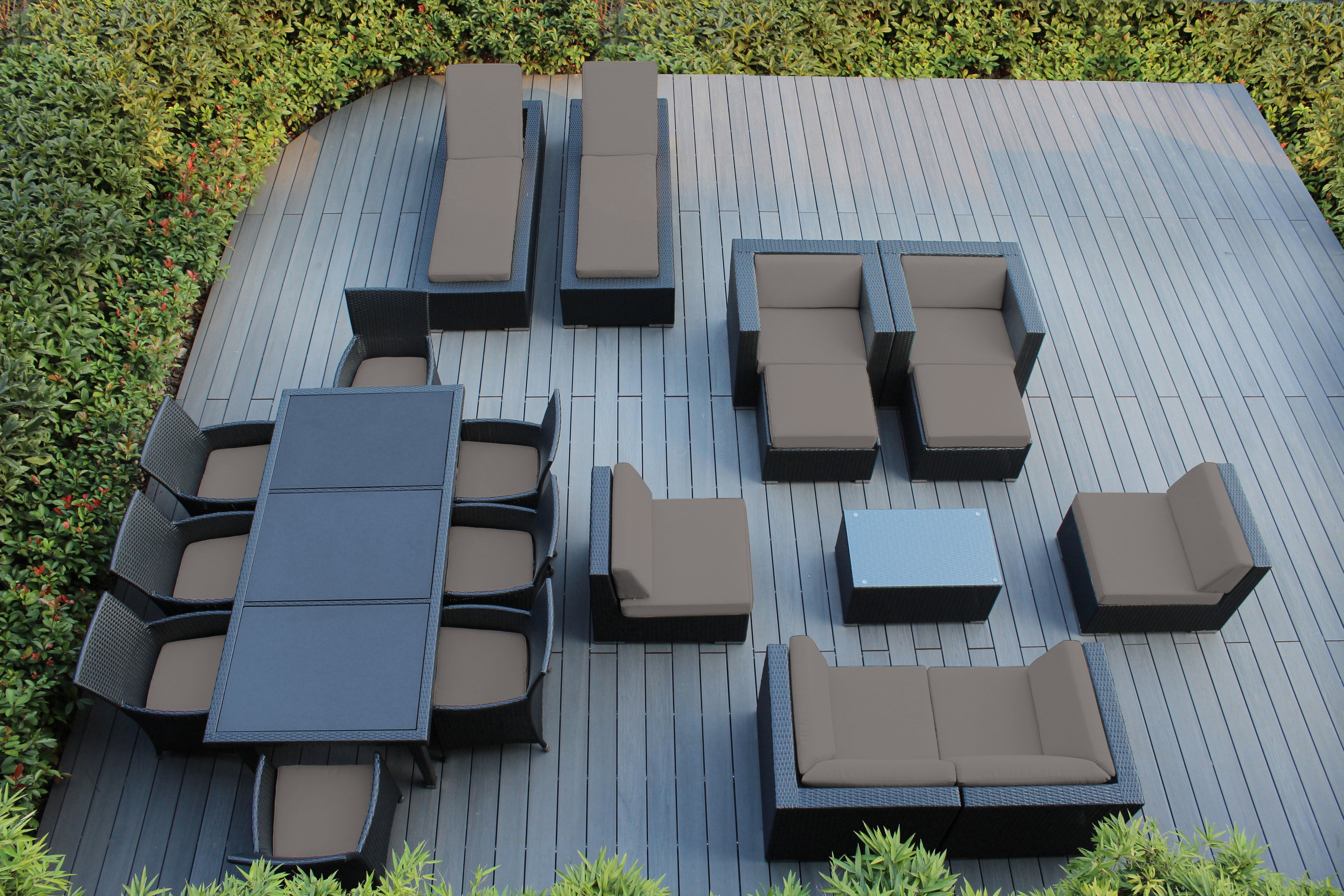 Rainshield Patio Furniture - Ohana 20 Piece Combination Set with Seating, Dining and Chaise Lounges