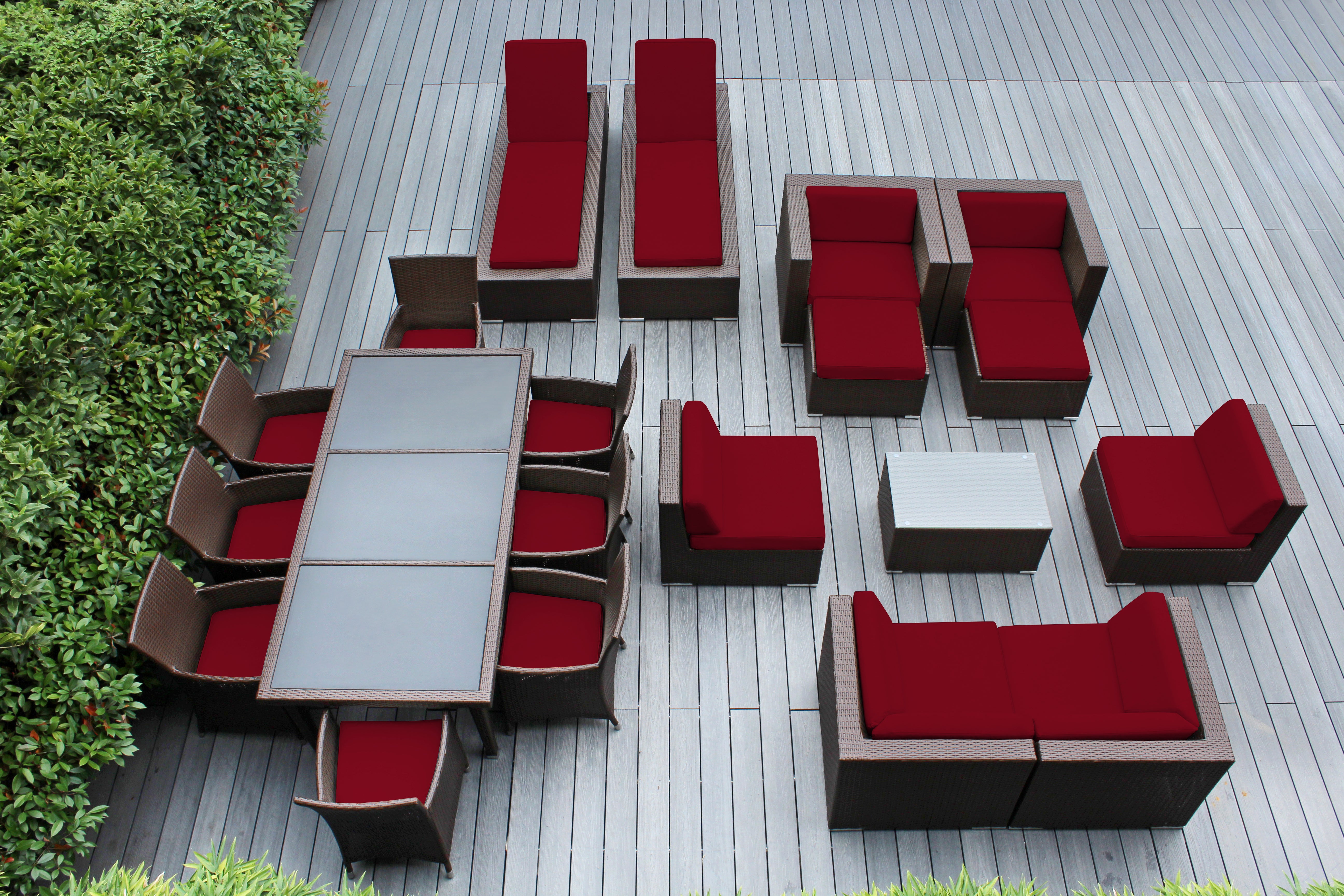 Rainshield Patio Furniture - Ohana 20 Piece Combination Set with Seating, Dining and Chaise Lounges