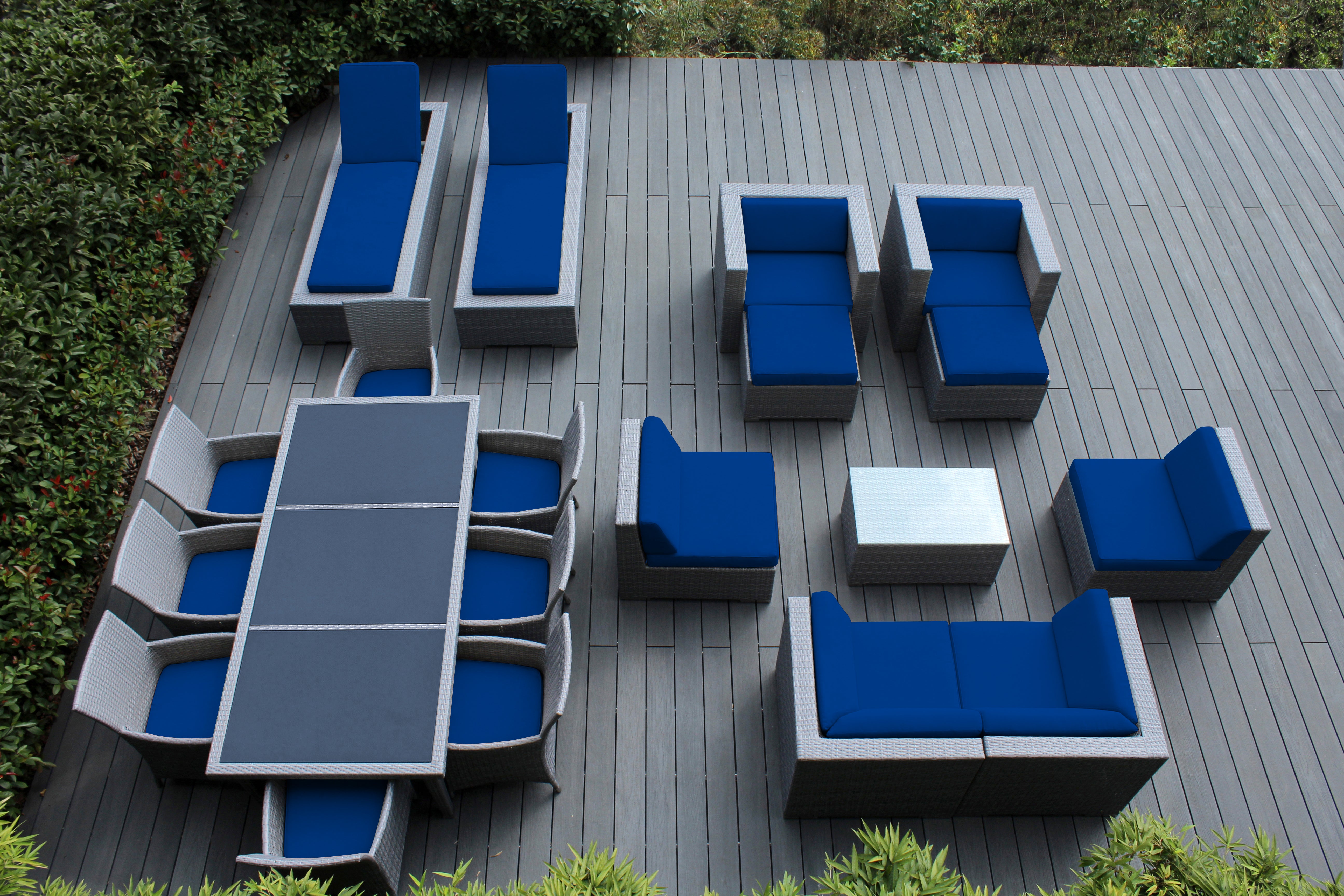 Rainshield Patio Furniture - Ohana 20 Piece Combination Set with Seating, Dining and Chaise Lounges