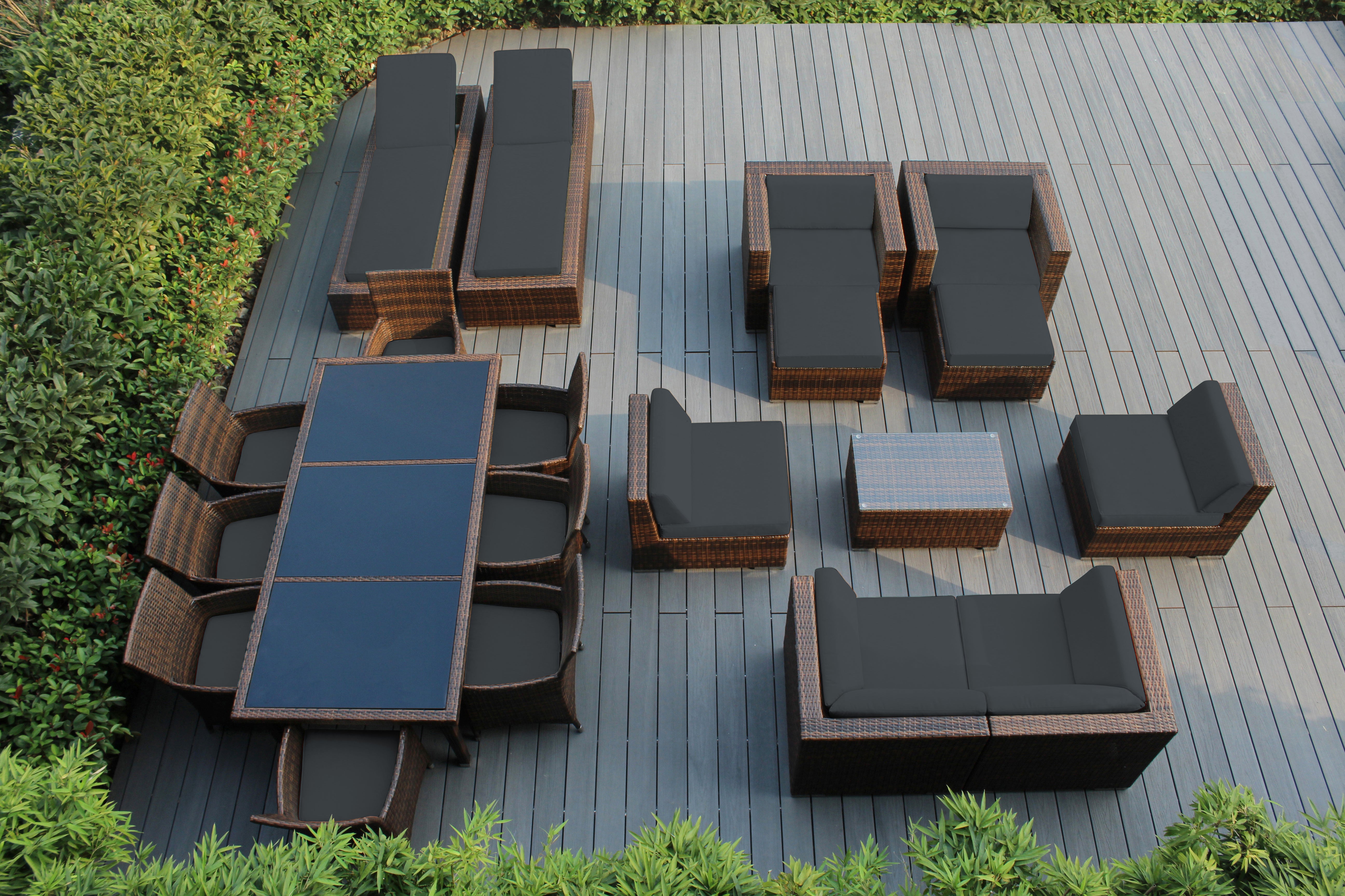 Rainshield Patio Furniture - Ohana 20 Piece Combination Set with Seating, Dining and Chaise Lounges