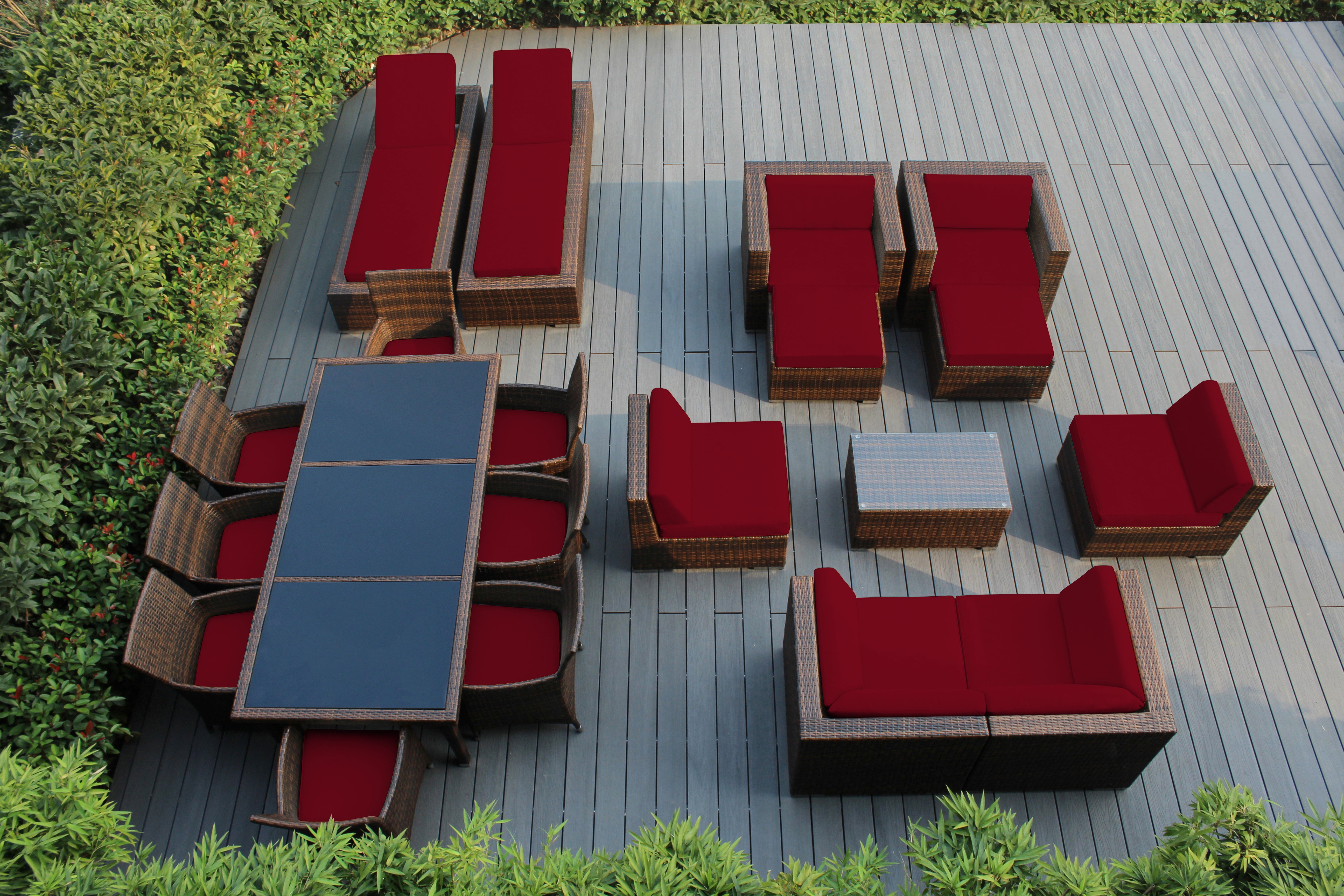 Rainshield Patio Furniture - Ohana 20 Piece Combination Set with Seating, Dining and Chaise Lounges