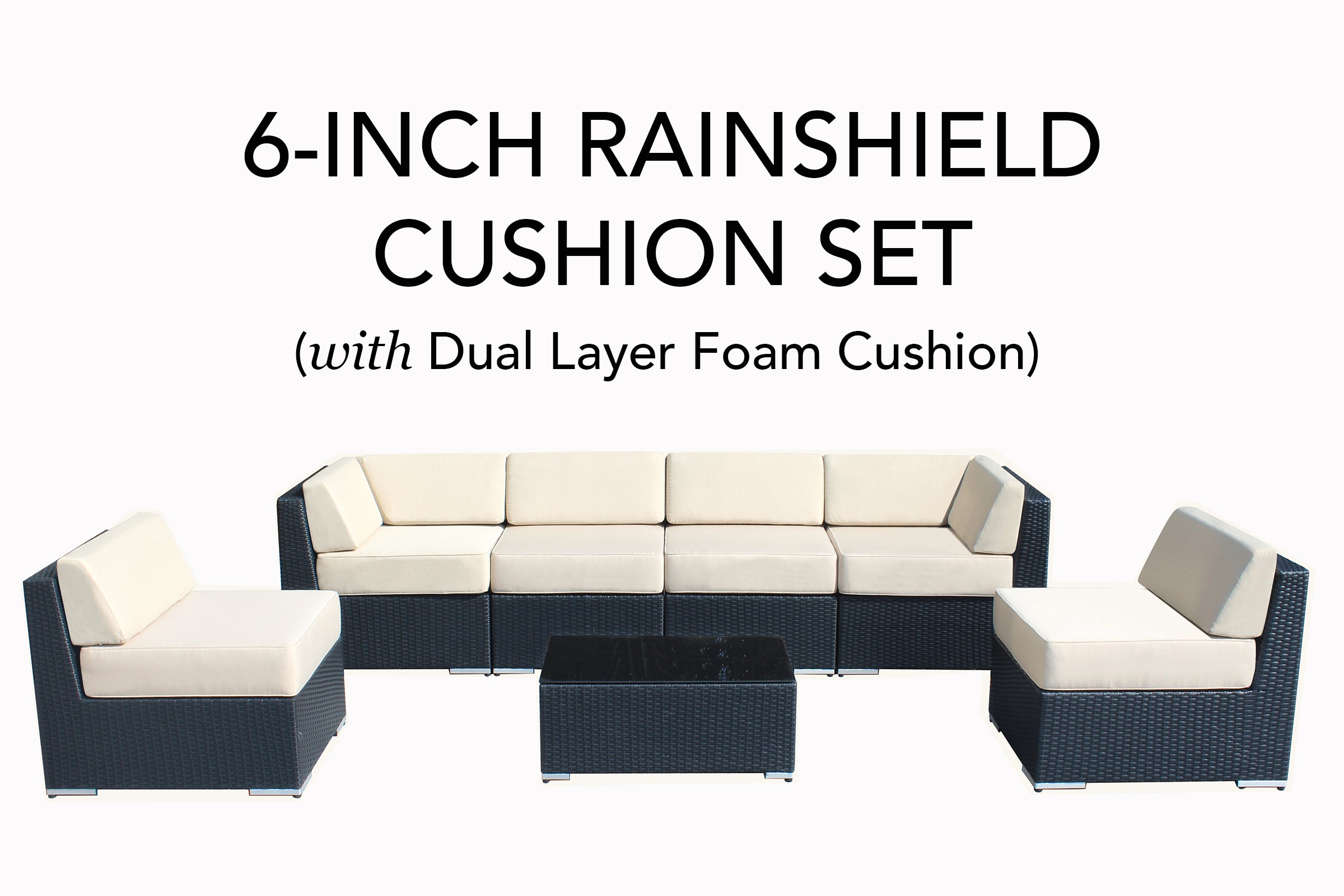 Rainshield 6" Outdoor Cushion Set - No Water Logging