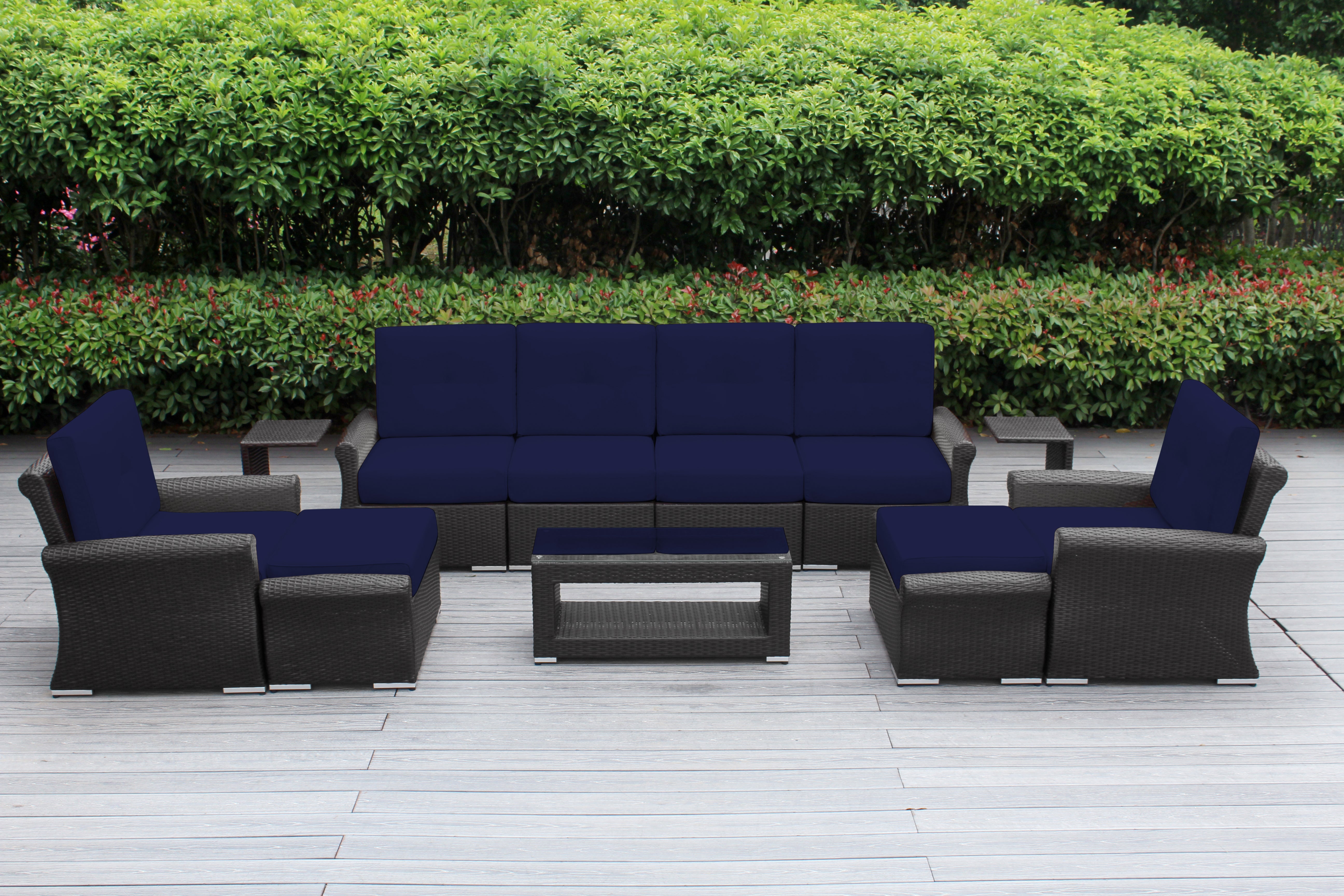 Fully Assembled Rainshield Patio Furniture Luxury 11 Piece Oversized Sectional with 6-inch Water Protected Cushions
