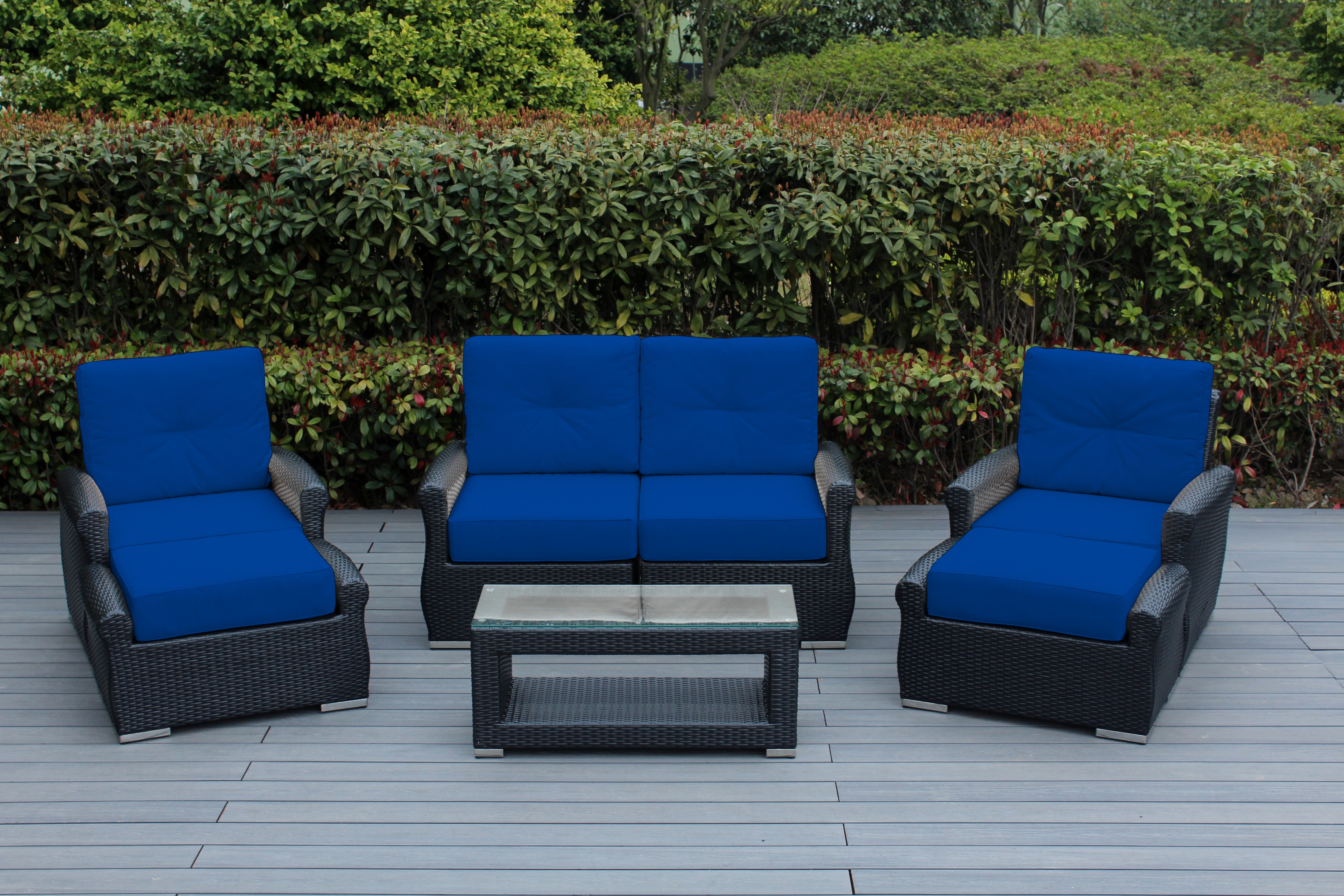 Fully Assembled RainShield Patio Furniture - Luxury 7 Piece Oversized Sectional with 6-inch Water Protected Cushions