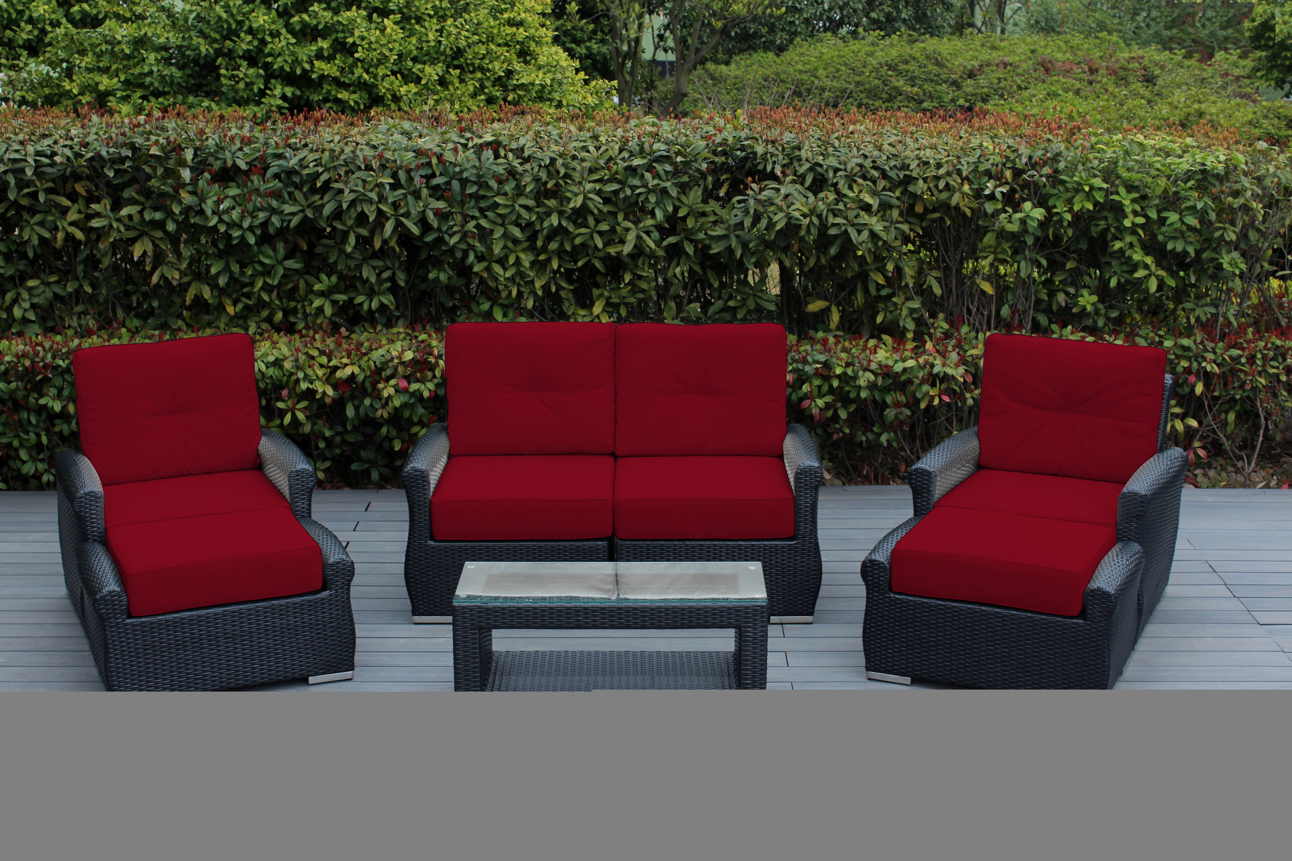 Fully Assembled RainShield Patio Furniture - Luxury 7 Piece Oversized Sectional with 6-inch Water Protected Cushions