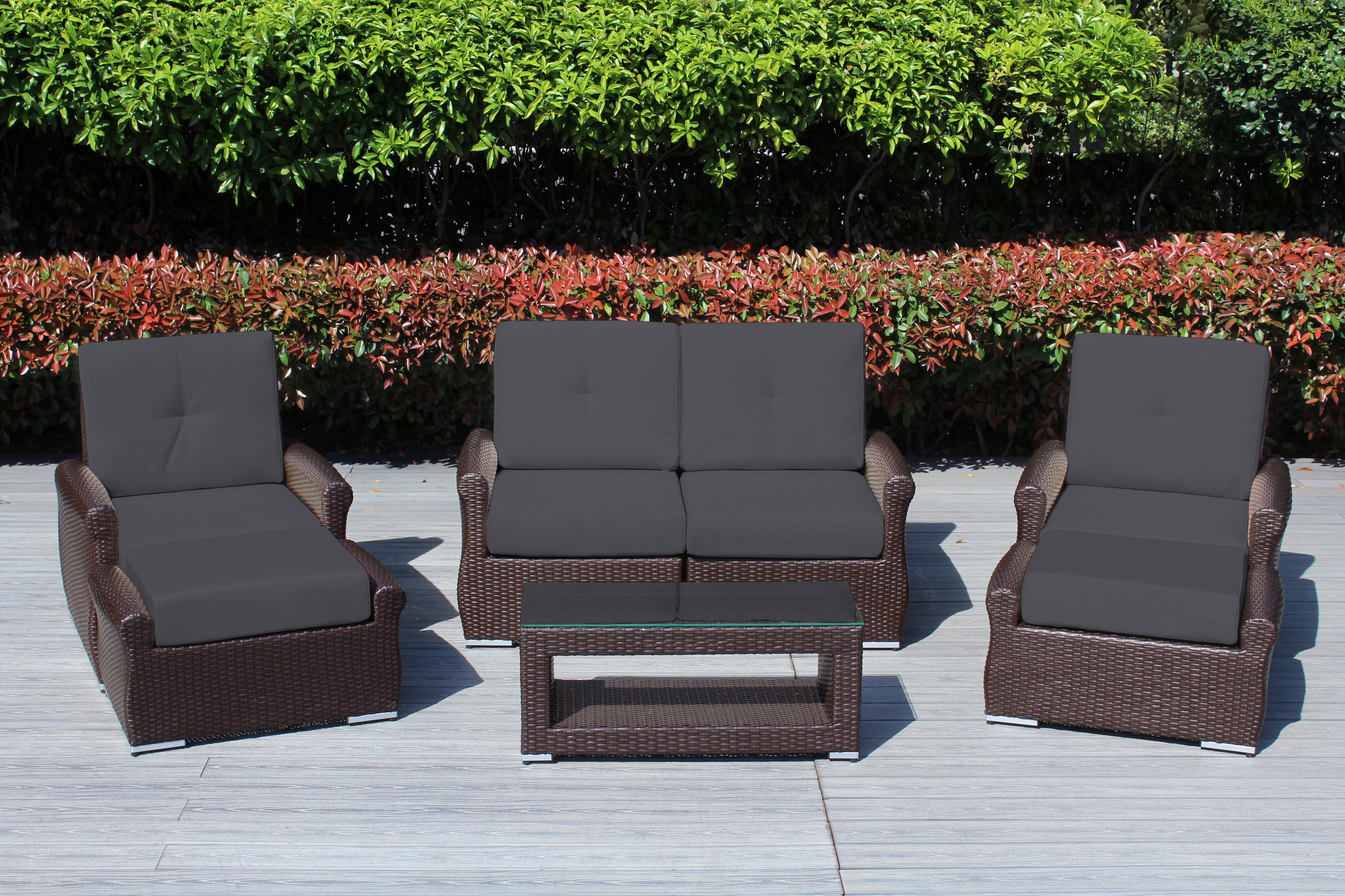 Fully Assembled RainShield Patio Furniture - Luxury 7 Piece Oversized Sectional with 6-inch Water Protected Cushions