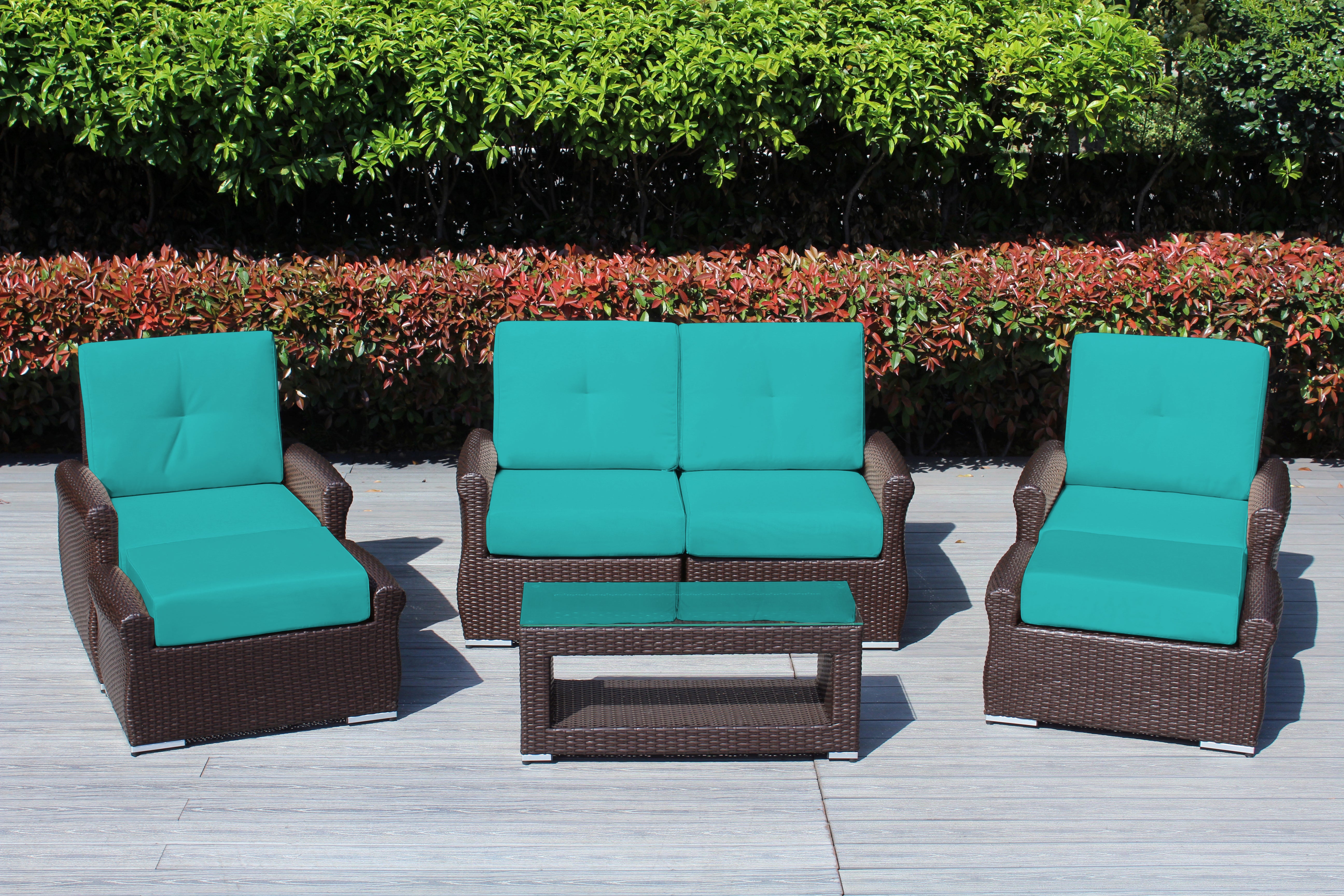 Fully Assembled RainShield Patio Furniture - Luxury 7 Piece Oversized Sectional with 6-inch Water Protected Cushions