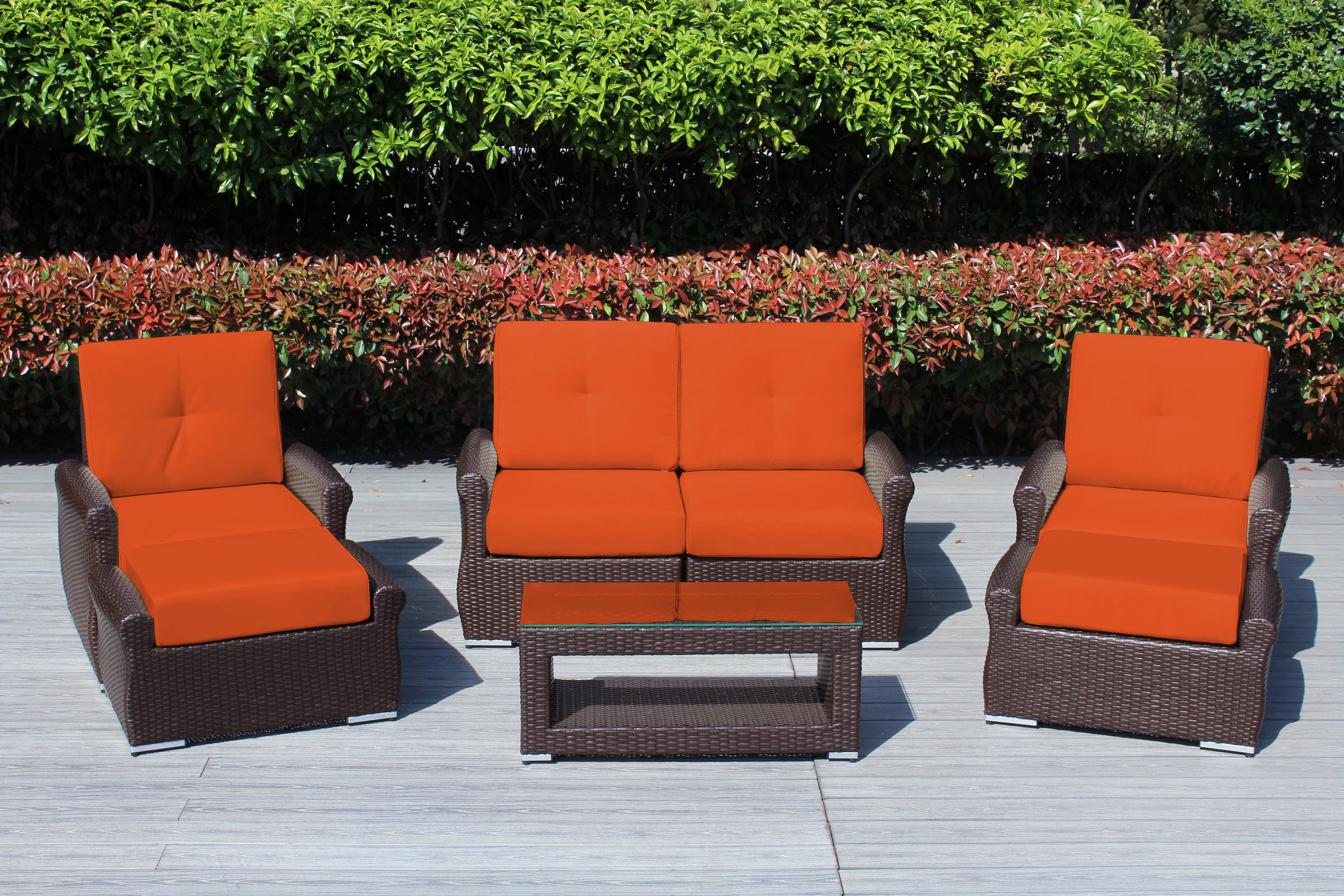 Fully Assembled RainShield Patio Furniture - Luxury 7 Piece Oversized Sectional with 6-inch Water Protected Cushions