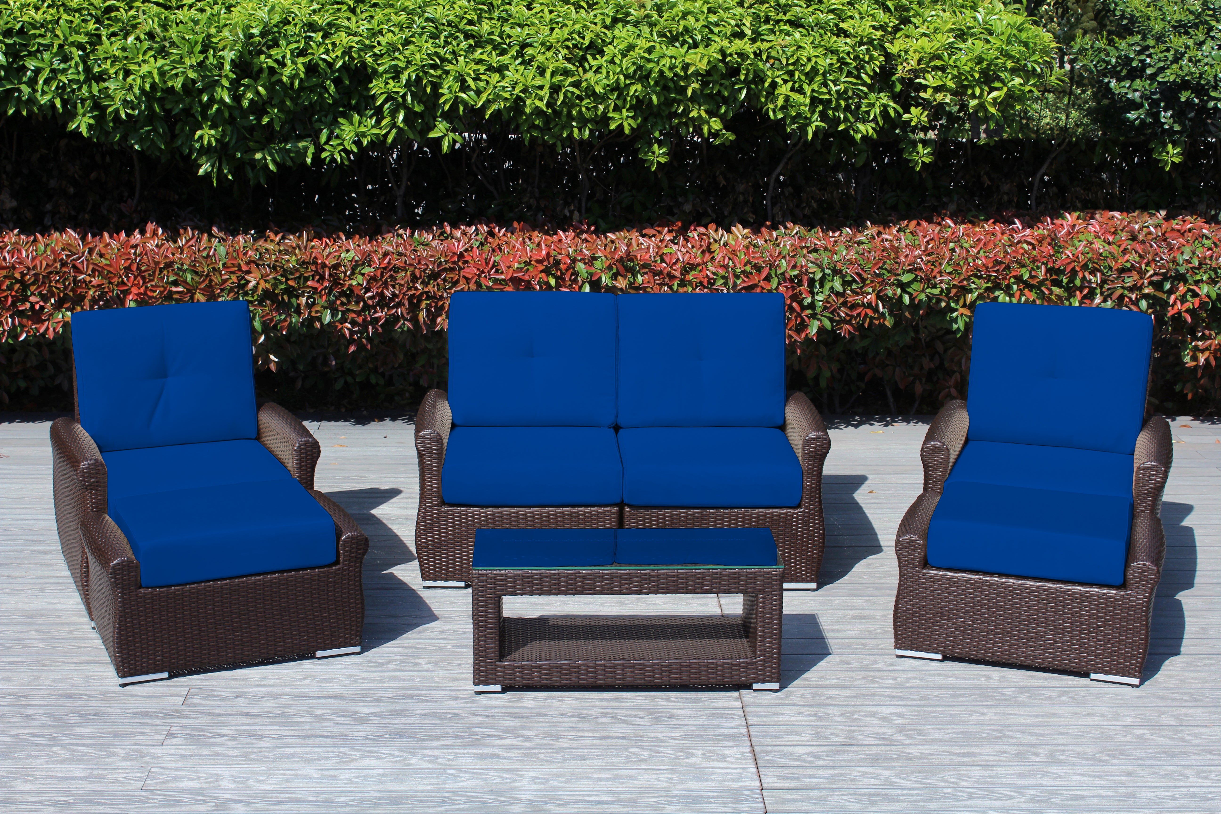 Fully Assembled RainShield Patio Furniture - Luxury 7 Piece Oversized Sectional with 6-inch Water Protected Cushions