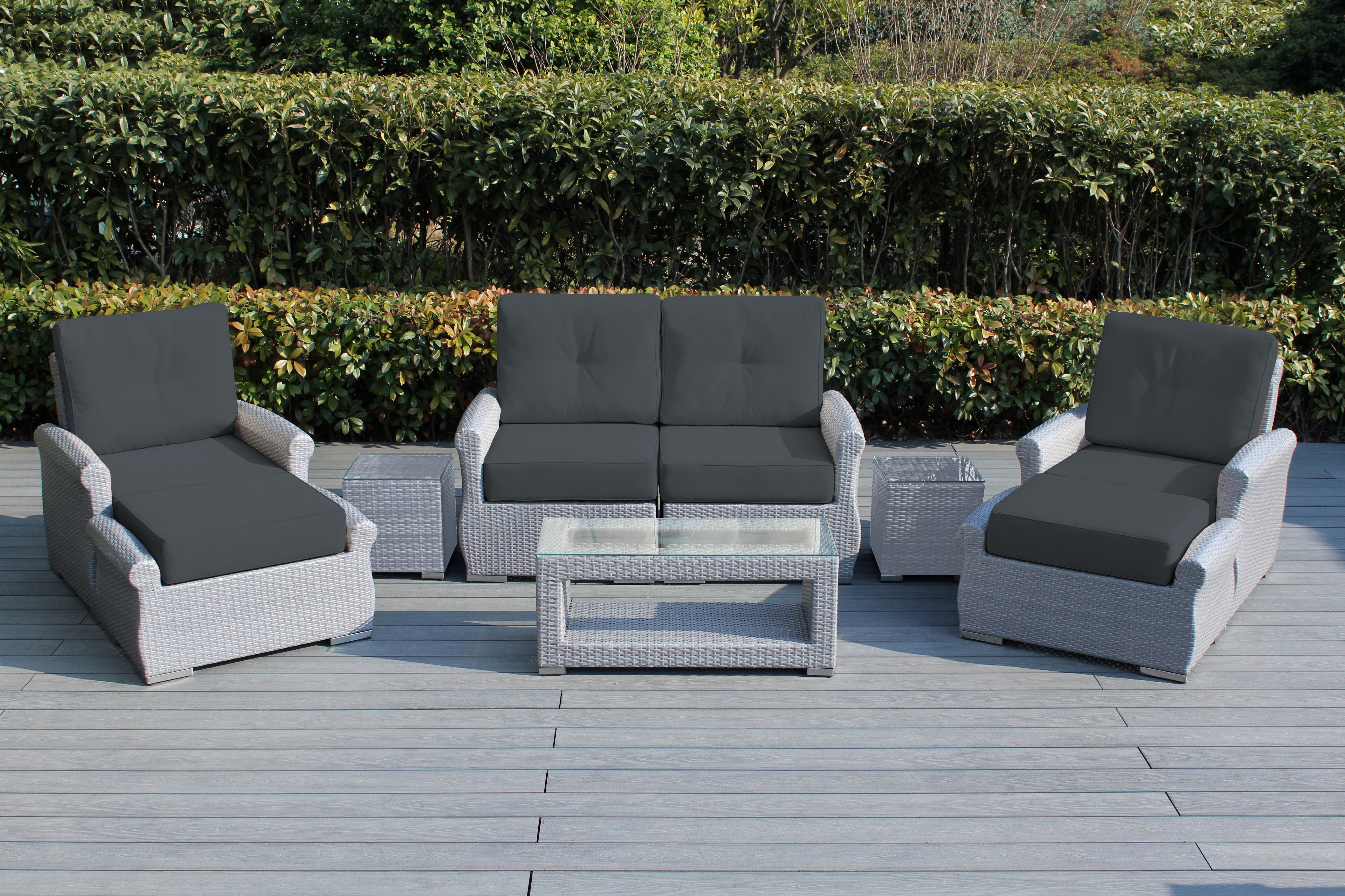 Fully Assembled RainShield Patio Furniture - Luxury 7 Piece Oversized Sectional with 6-inch Water Protected Cushions