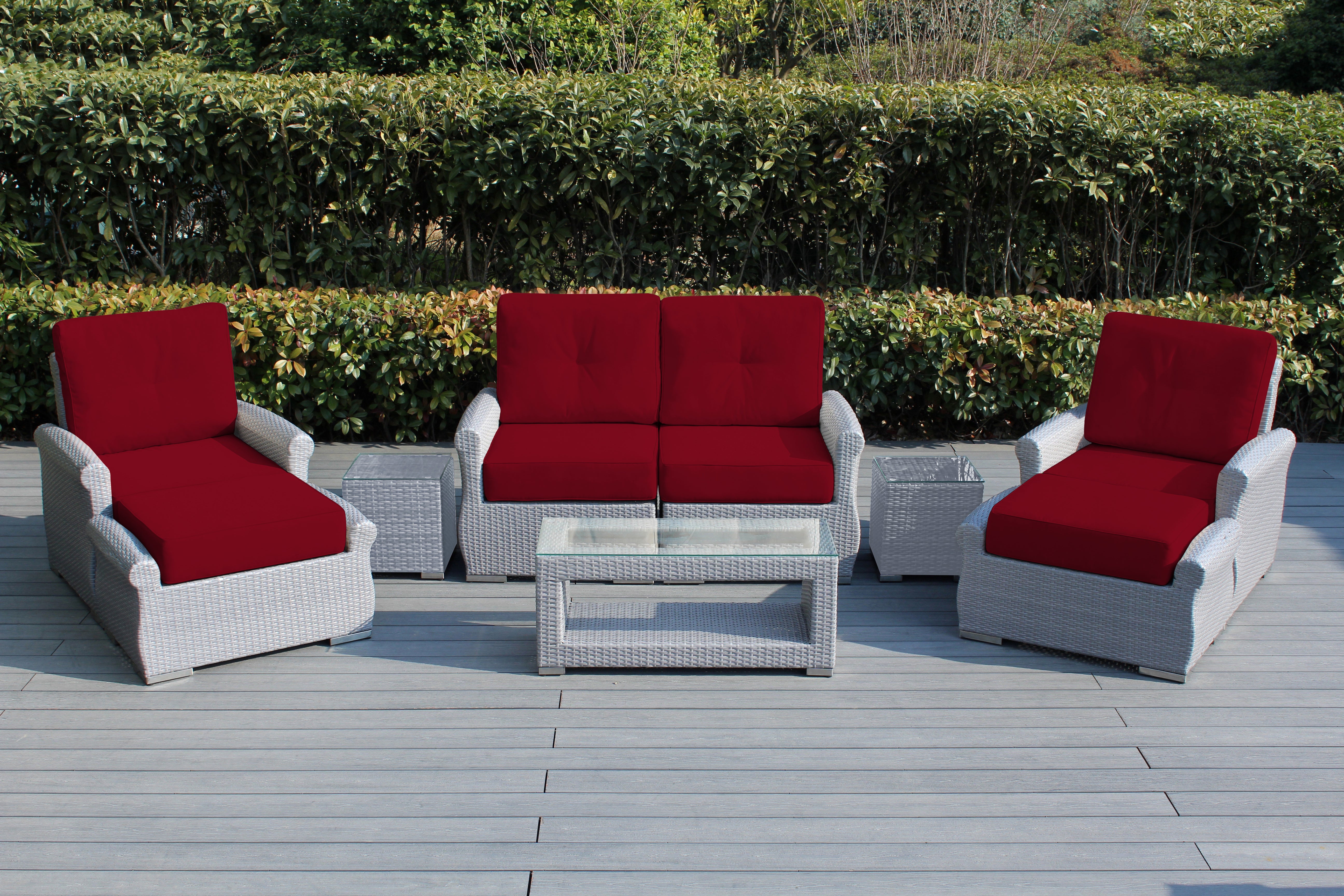 Fully Assembled RainShield Patio Furniture - Luxury 7 Piece Oversized Sectional with 6-inch Water Protected Cushions