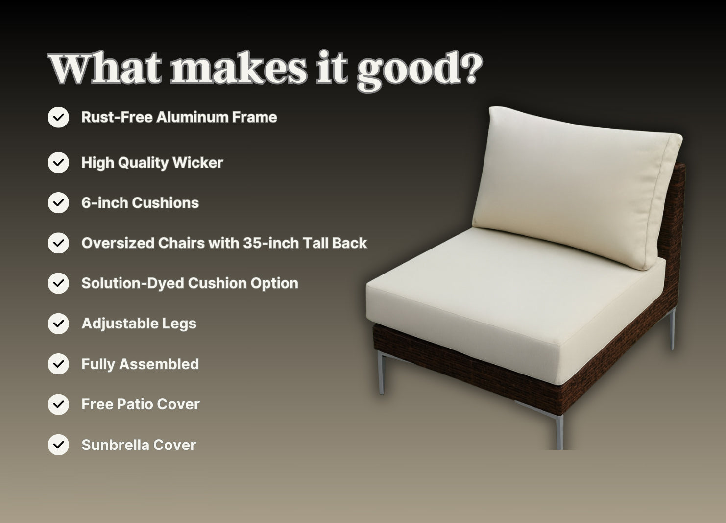 Fully Assembled RainShield Patio Furniture - Premium 9 Piece Outdoor Sectional with 6-inch Water Protected Cushions