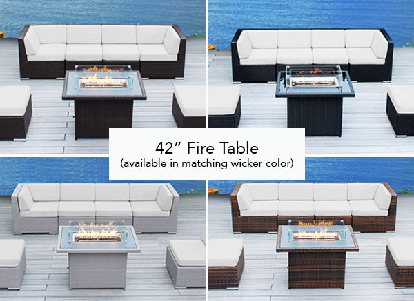 Fully Assembled Ohana Rainshield Patio furniture 10 piece Club Chair Sectional with 6 inch Water protection cushion