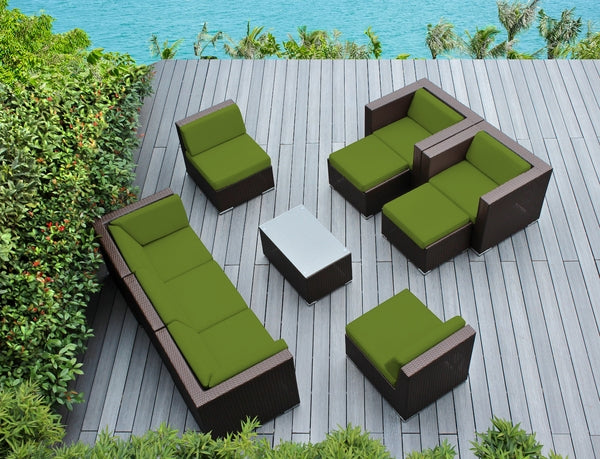 Fully Assembled Ohana Rainshield Patio furniture 10 piece Club Chair Sectional with 6 inch Water protection cushion