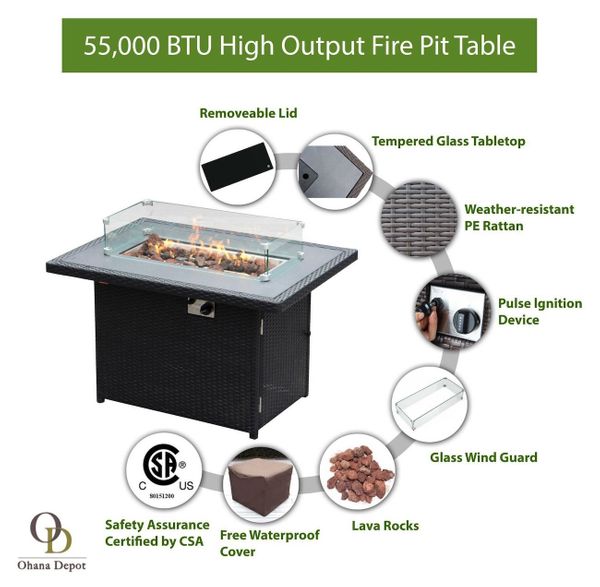 Fully Assembled Rainshield Patio Furniture -  Ohana 8 Piece L Shape Sectional with 6-inch Water Protected Cushions