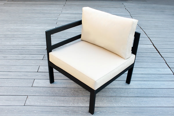 Fully Assembled RainShield Patio Furniture - 7 Piece Aluminum Outdoor Sectional with Water Protected Cushions