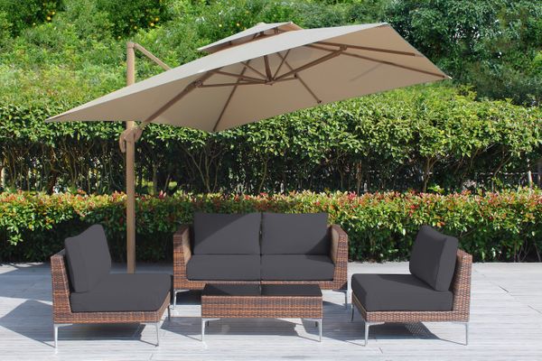 Fully Assembled Rainshield Patio Furniture - Premium 5 Piece Outdoor Sectional with 6-inch Water Protected Cushions