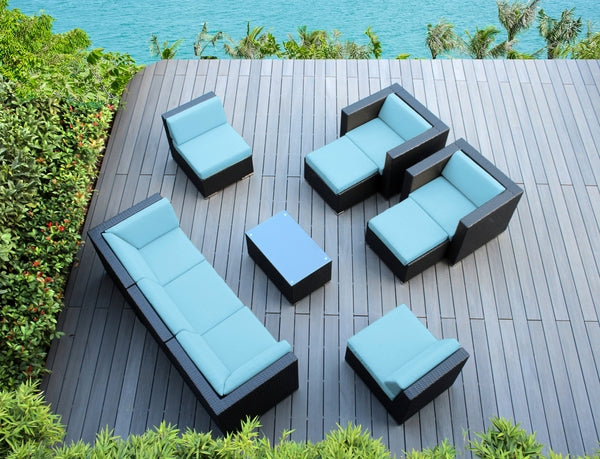 Fully Assembled Ohana Rainshield Patio furniture 10 piece Club Chair Sectional with 6 inch Water protection cushion