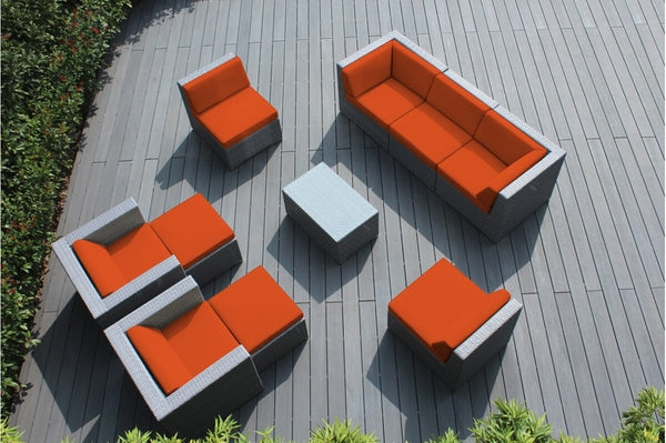 Fully Assembled Ohana Rainshield Patio furniture 10 piece Club Chair Sectional with 6 inch Water protection cushion