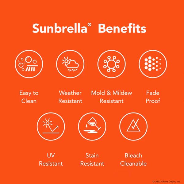 Rainshield 6-Inch Thick Waterproof Outdoor Cushions - 25"x25" (2-Pieces) | Sunbrella Fabric Options