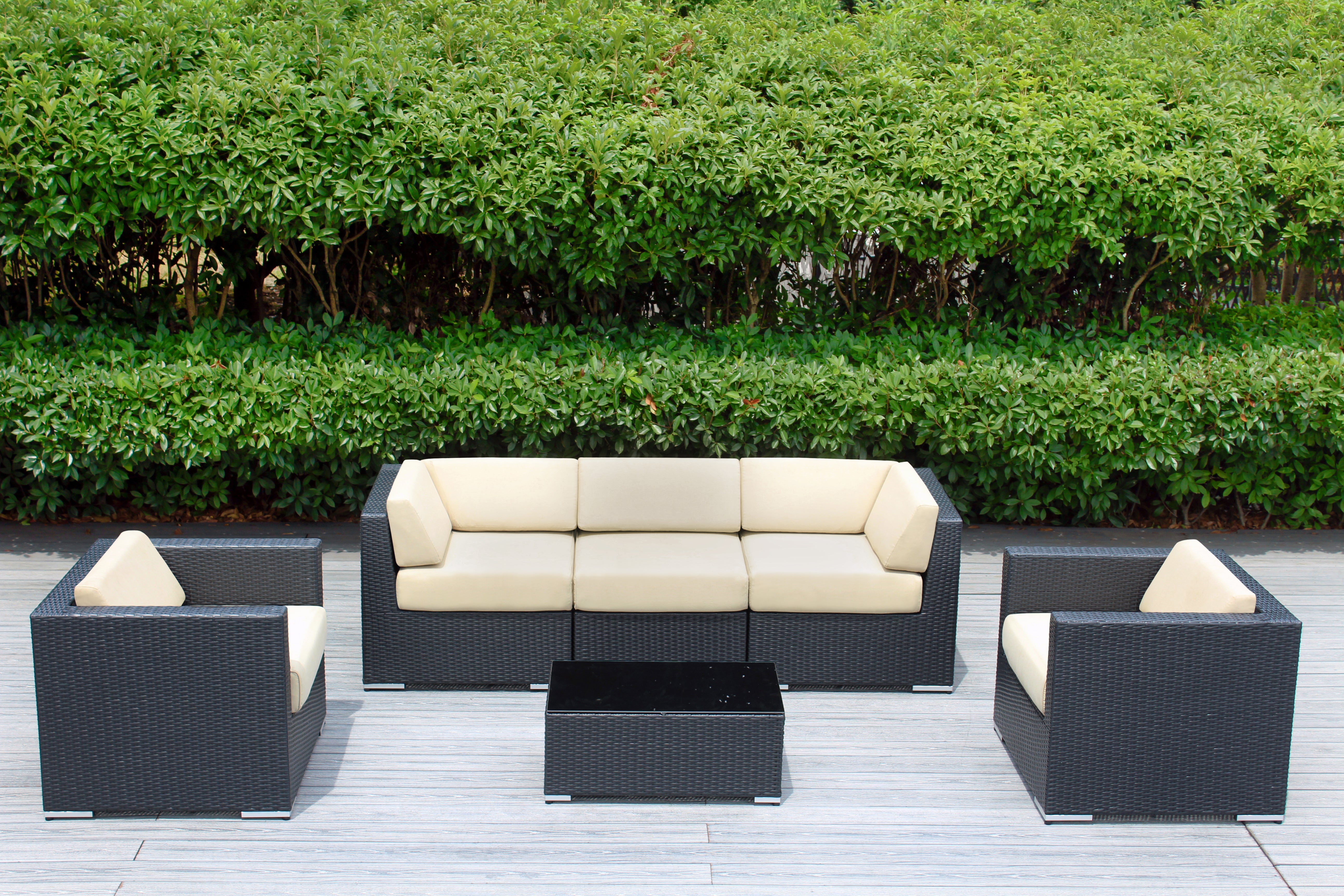 Fully Assembled Rainshield Patio Furniture - Ohana 6 Piece Sectional with 6-inch Cushions