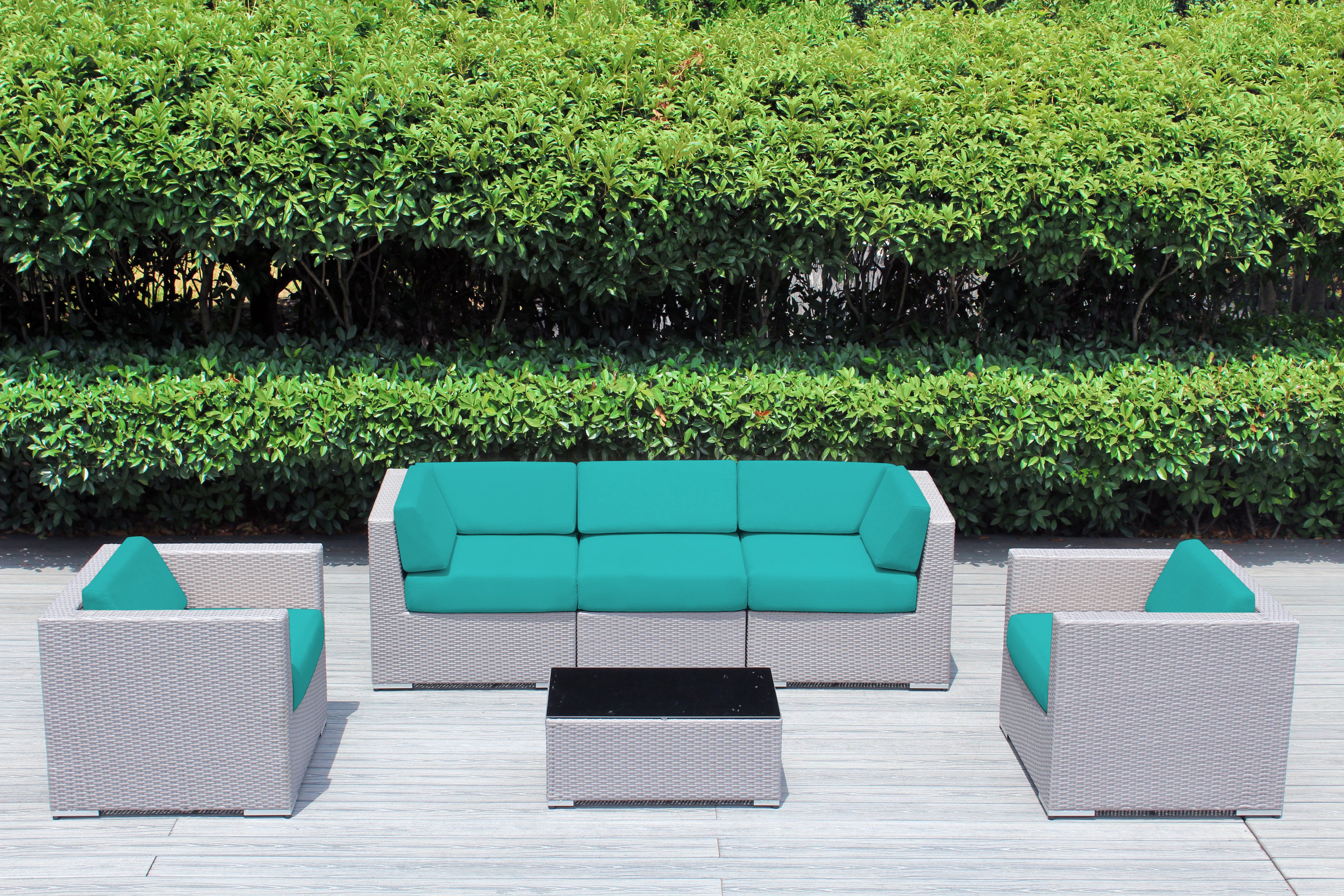 Fully Assembled Rainshield Patio Furniture - Ohana 6 Piece Sectional with 6-inch Cushions