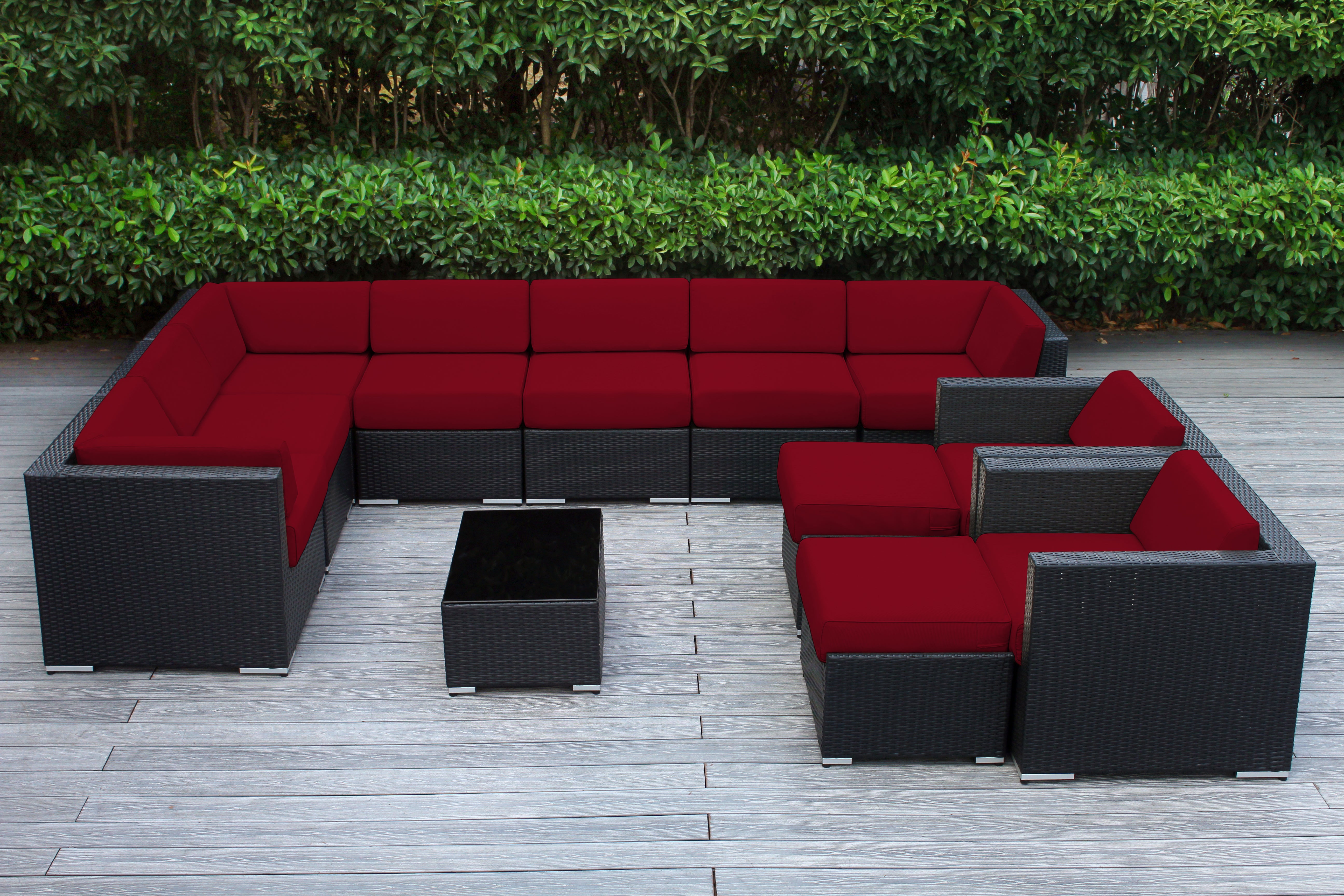 Rainshield Patio Furniture - Ohana 12 Piece Outdoor Seating Set with 6-inch Cushions in Sunbrella