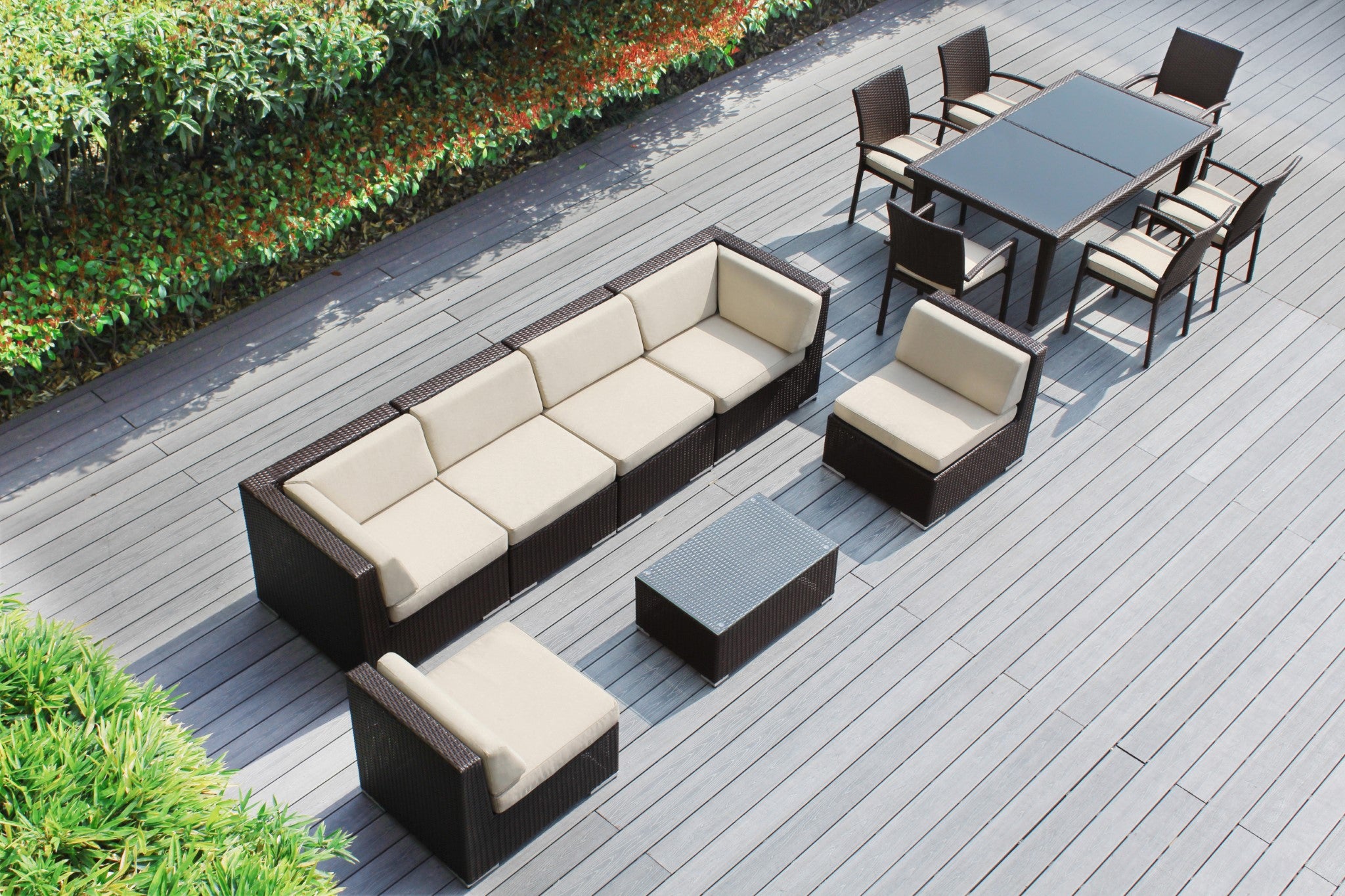 Rainshield Patio Furniture -  14 Piece Combination Set with Seating and Dining