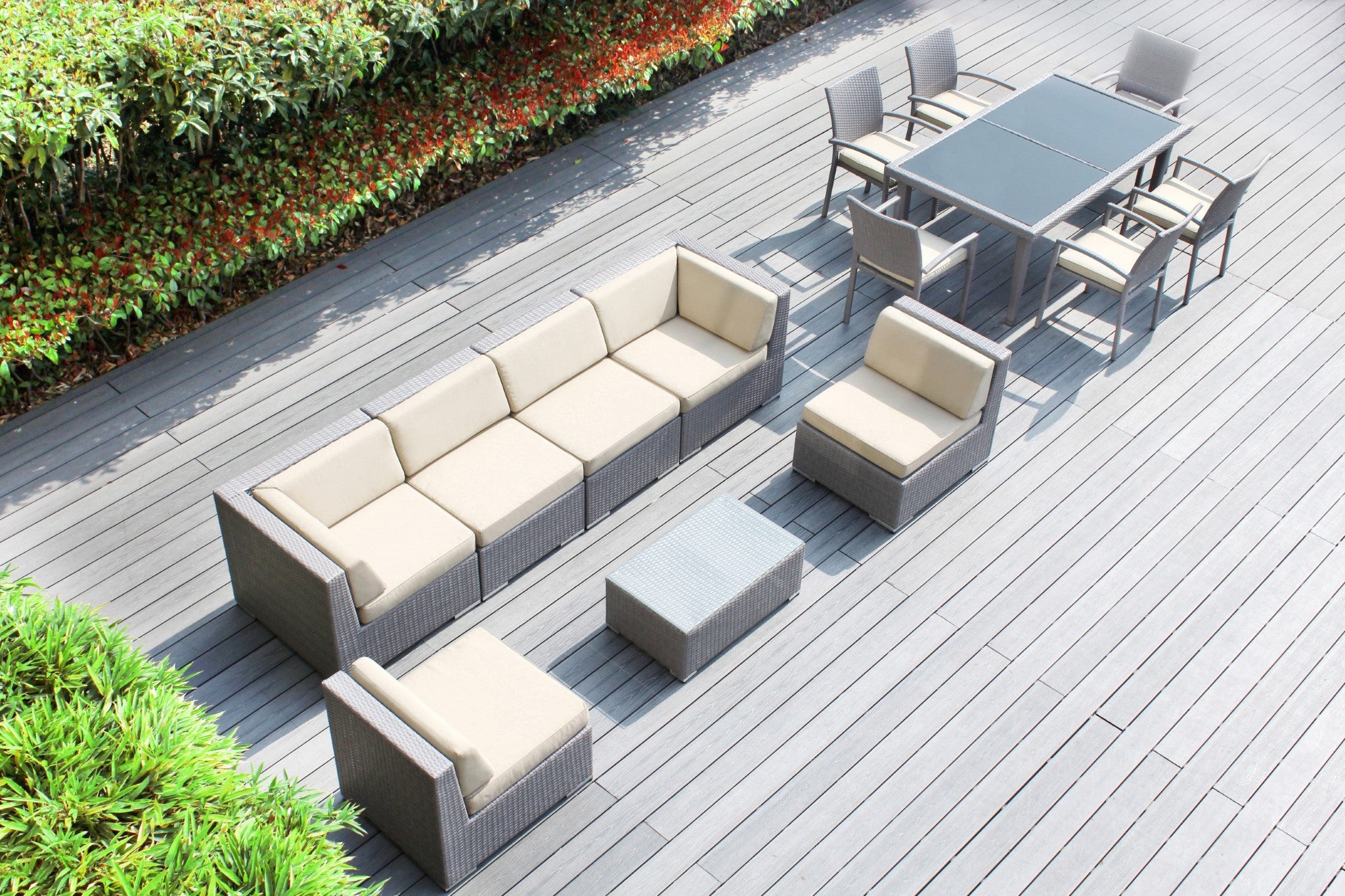Rainshield Patio Furniture -  14 Piece Combination Set with Seating and Dining