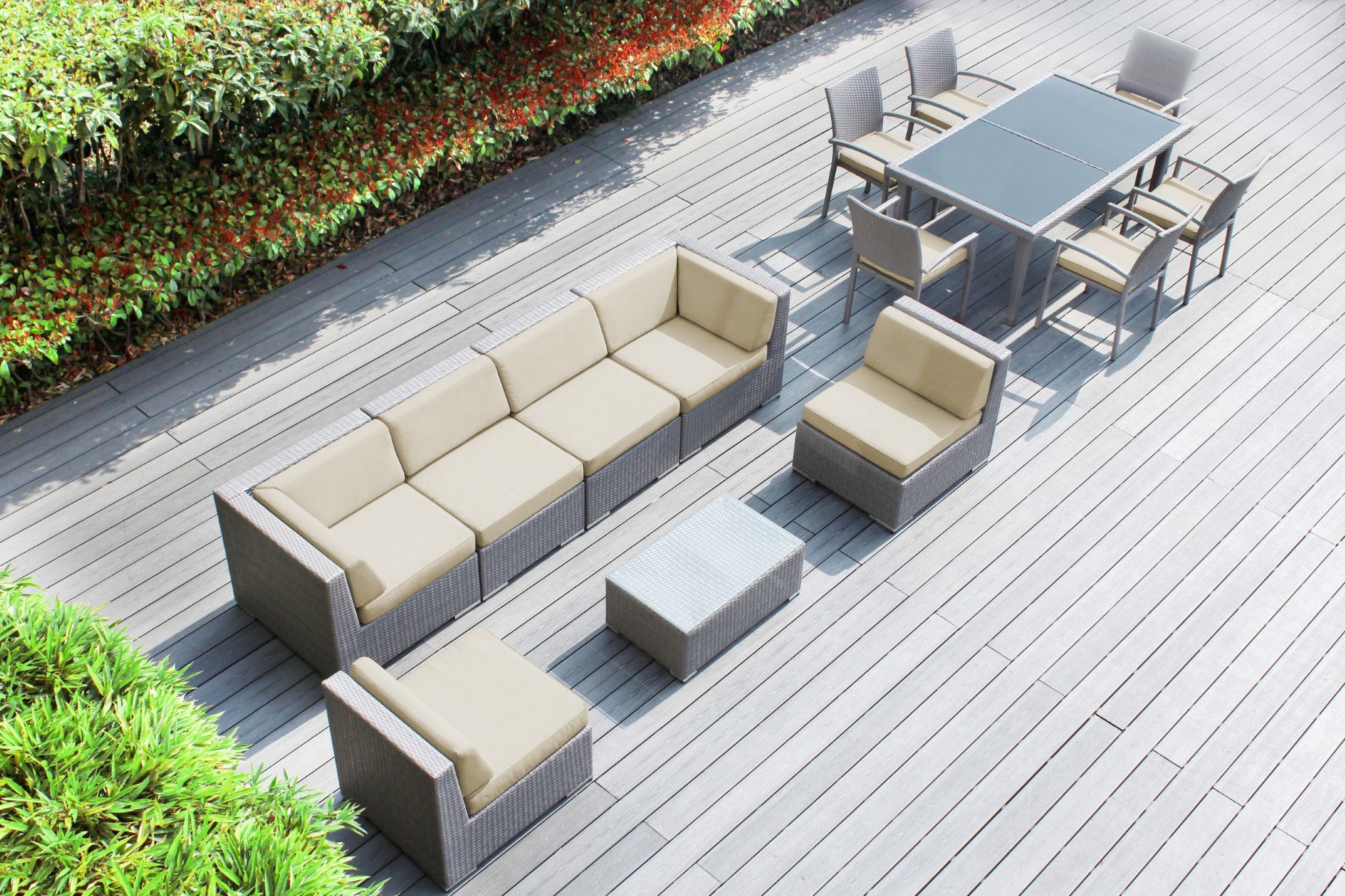 Rainshield Patio Furniture -  14 Piece Combination Set with Seating and Dining