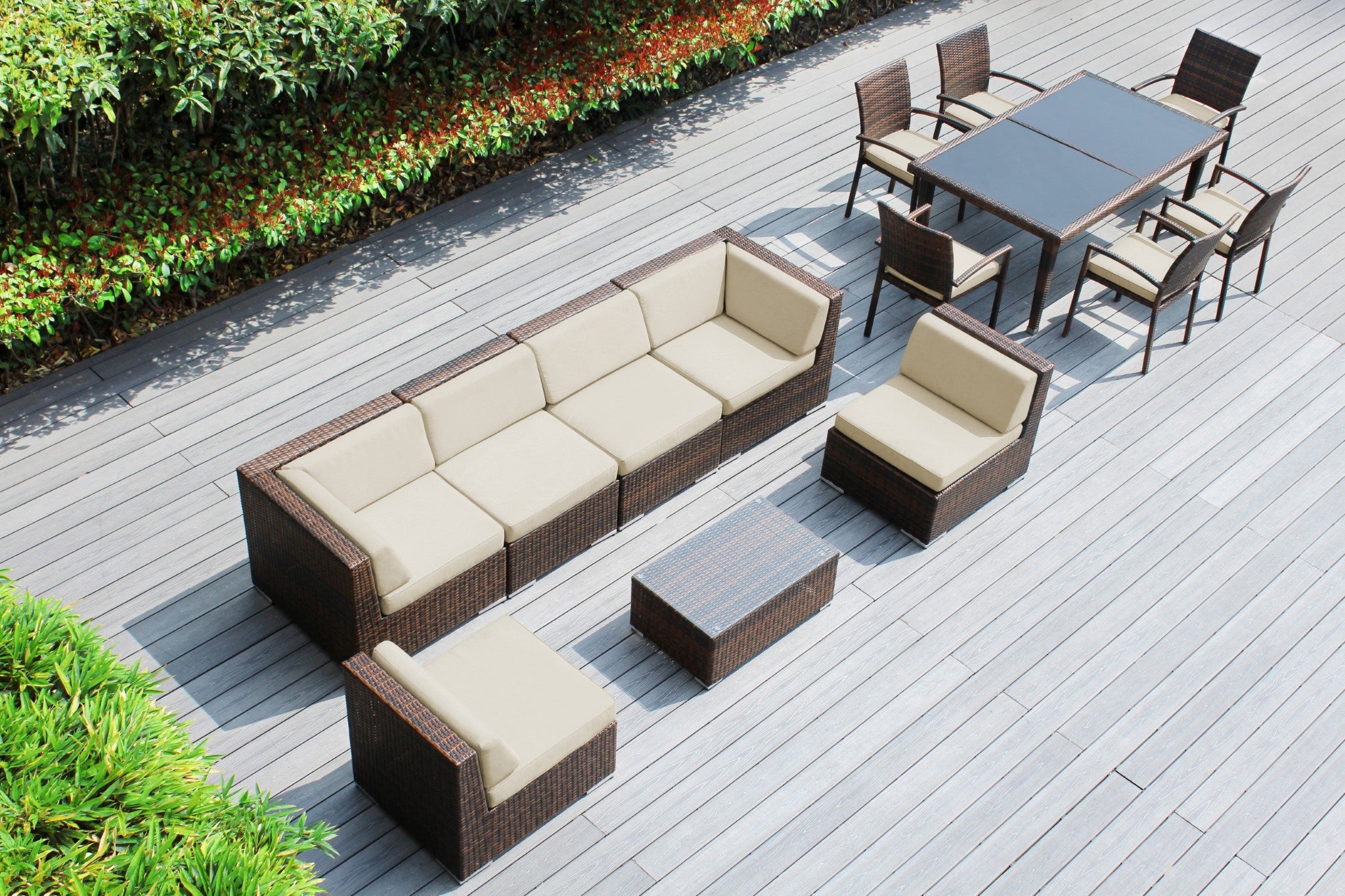 Rainshield Patio Furniture -  14 Piece Combination Set with Seating and Dining