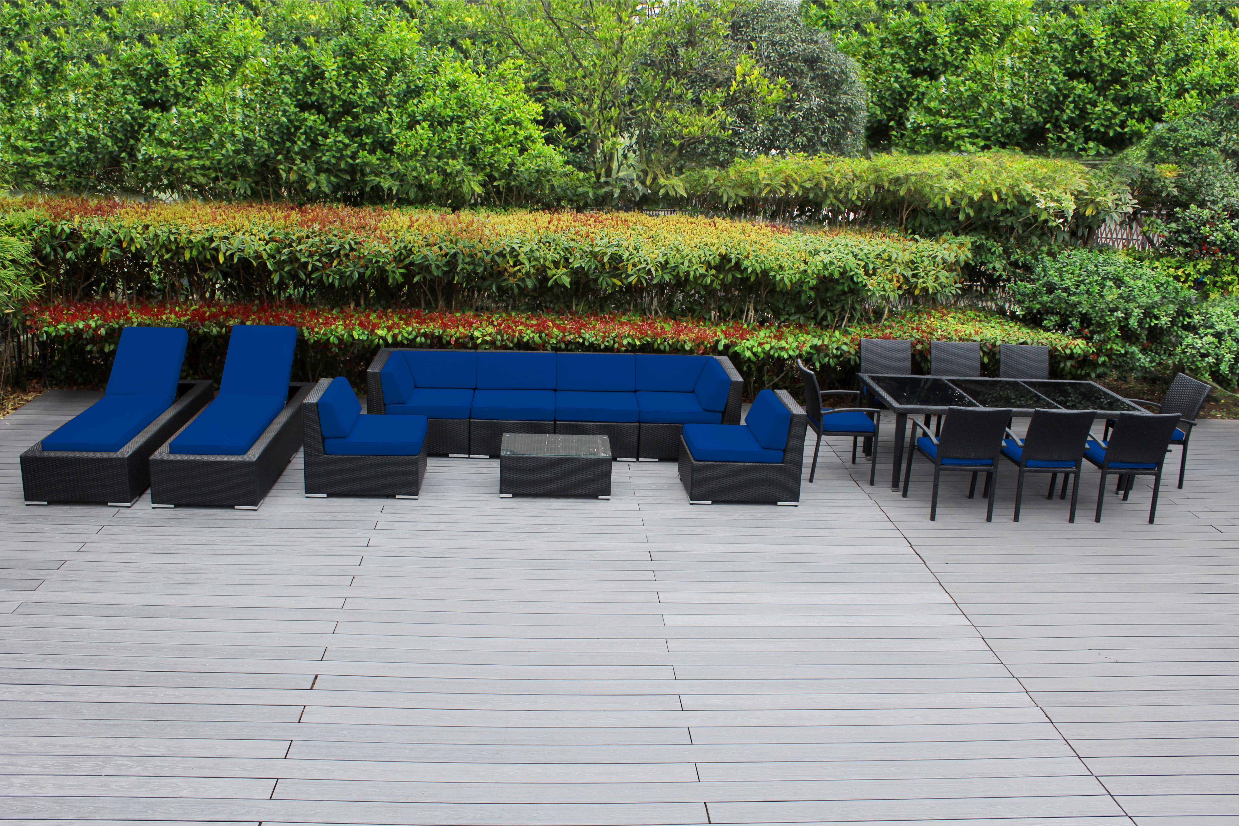 Rainshield Patio Furniture -  18 Piece Combination Set with Seating, Dining & Chaise Lounges