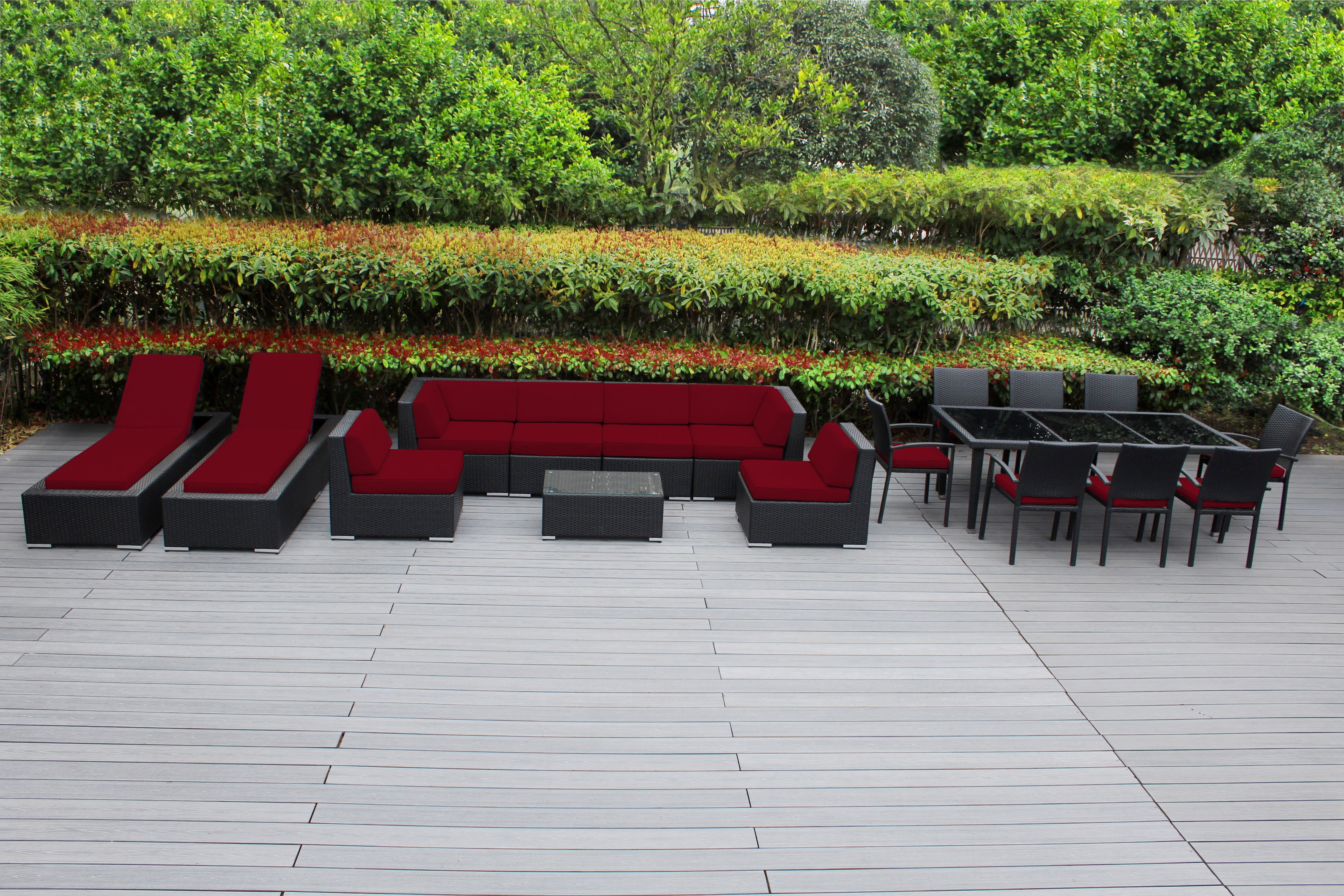 Rainshield Patio Furniture -  18 Piece Combination Set with Seating, Dining & Chaise Lounges