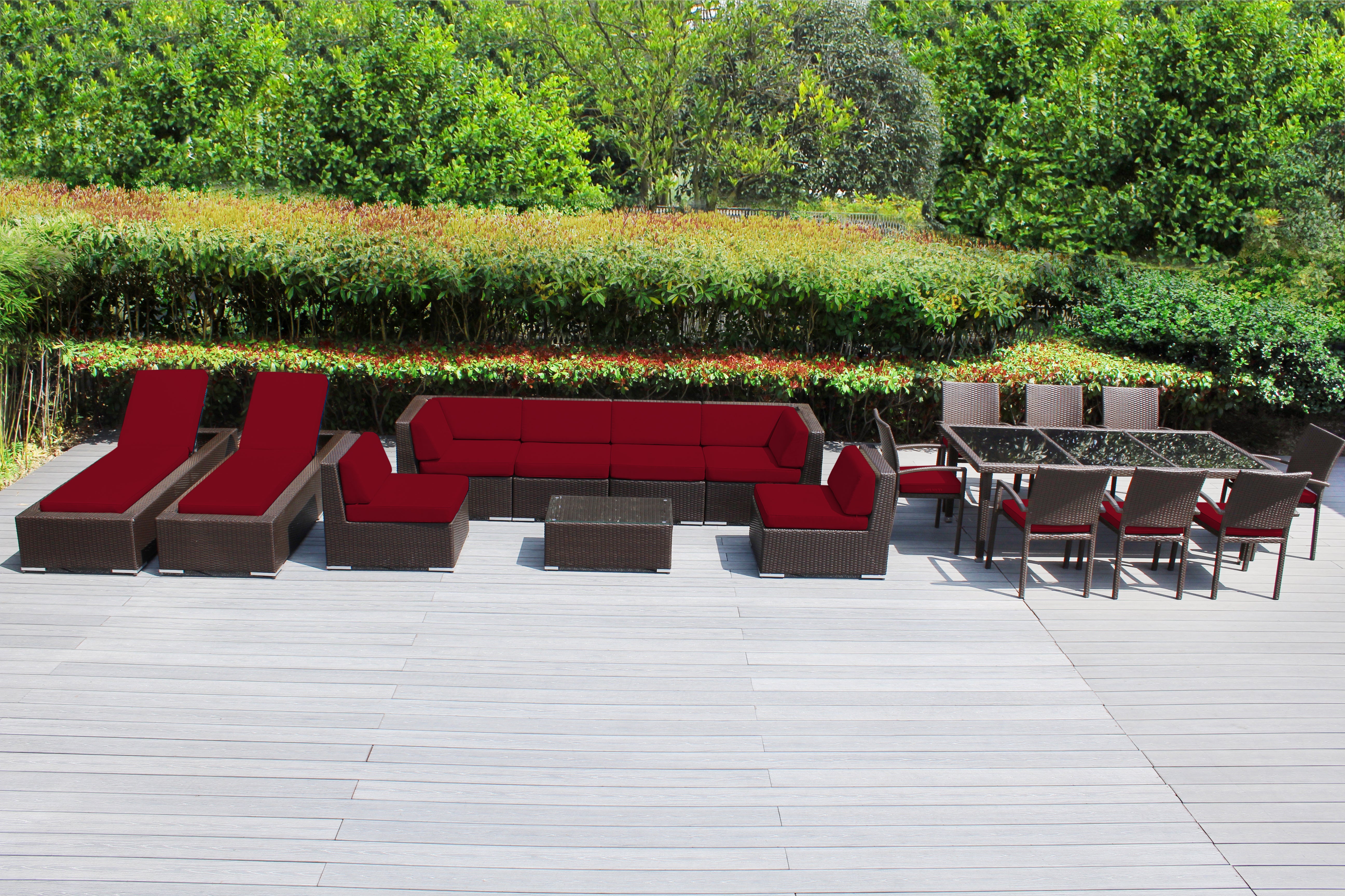 Rainshield Patio Furniture -  18 Piece Combination Set with Seating, Dining & Chaise Lounges