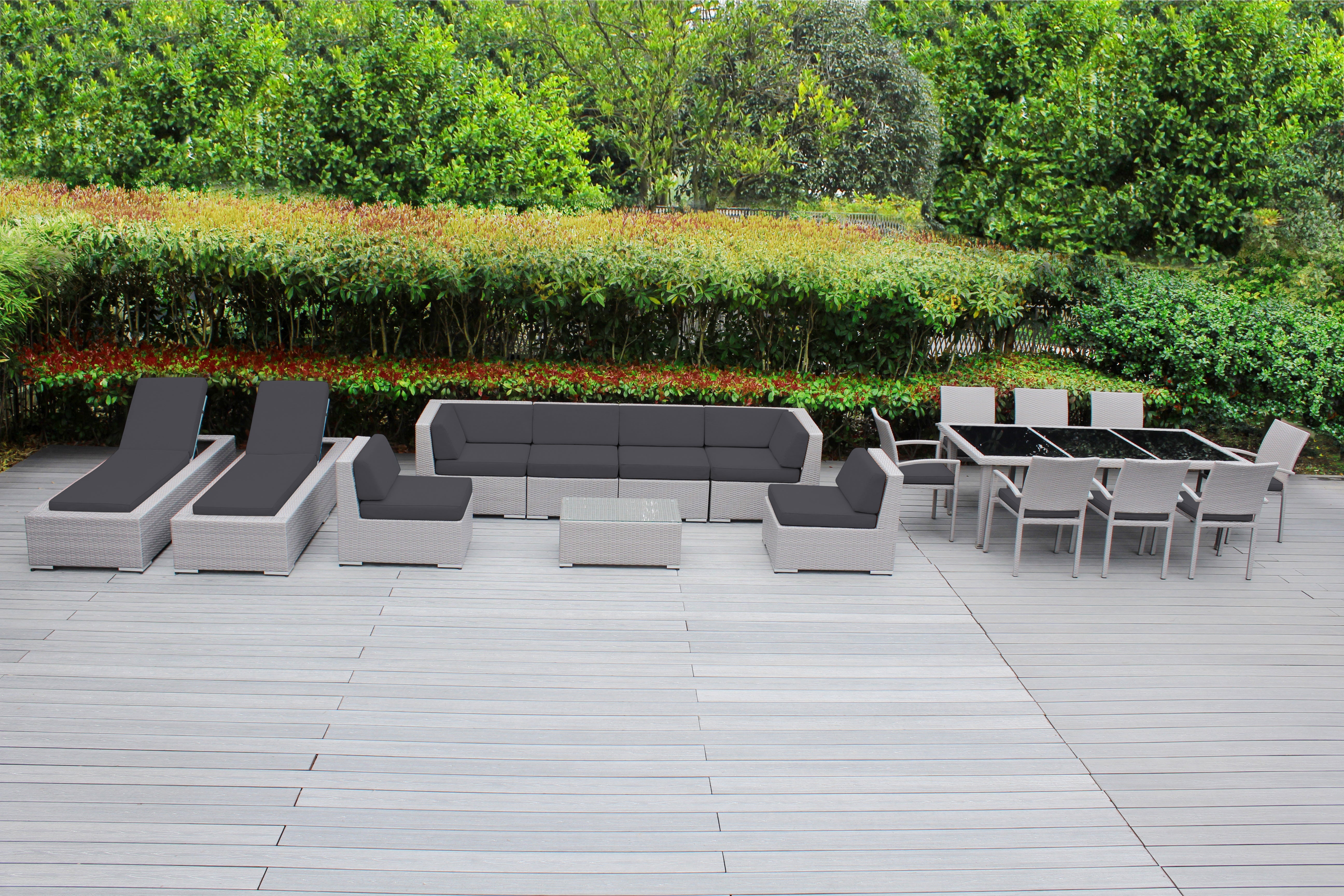 Rainshield Patio Furniture -  18 Piece Combination Set with Seating, Dining & Chaise Lounges