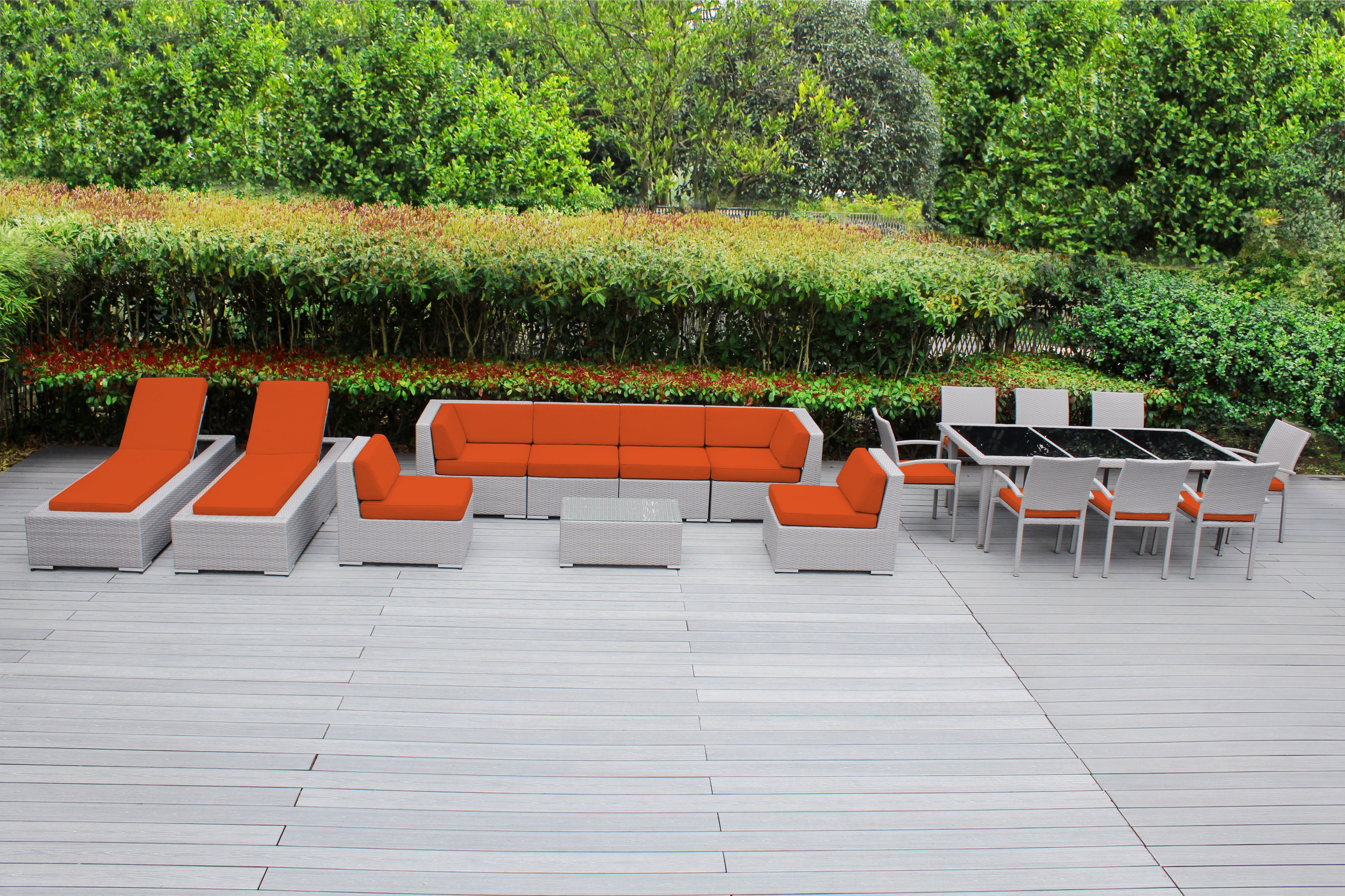 Rainshield Patio Furniture -  18 Piece Combination Set with Seating, Dining & Chaise Lounges