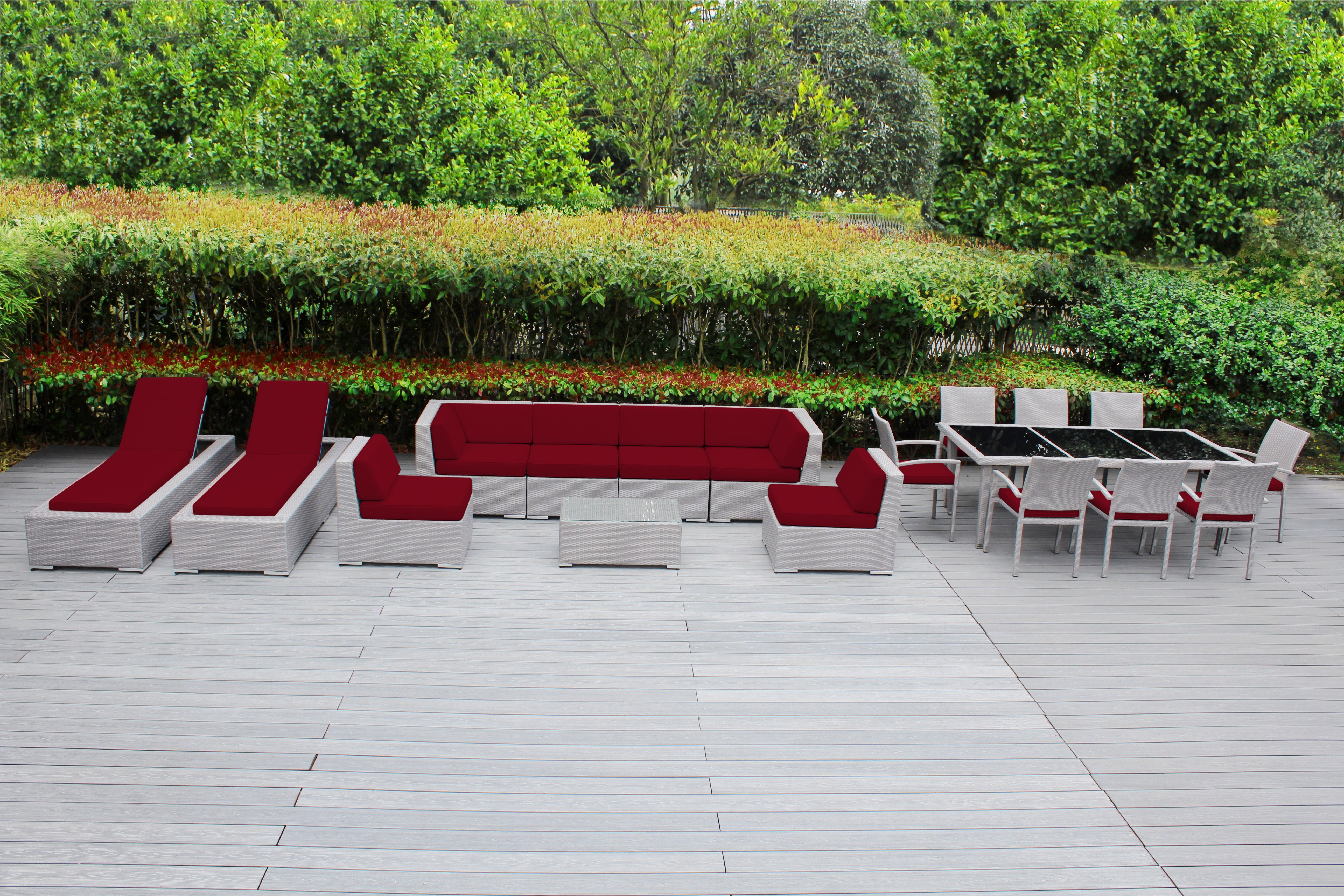 Rainshield Patio Furniture -  18 Piece Combination Set with Seating, Dining & Chaise Lounges
