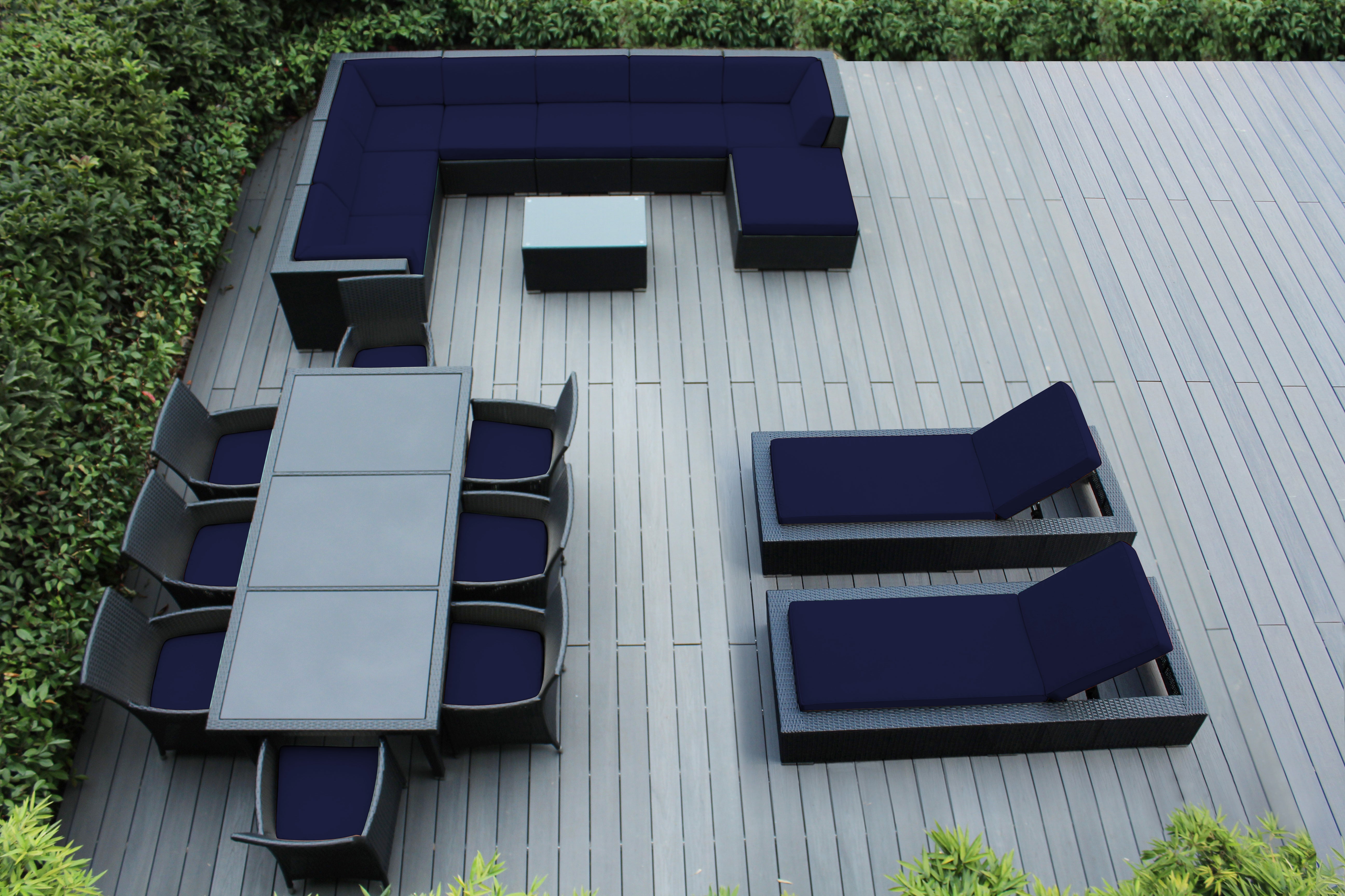 Rainshield Patio Furniture -  20 Piece Combination Set with Seating, Dining & Chaise Lounges