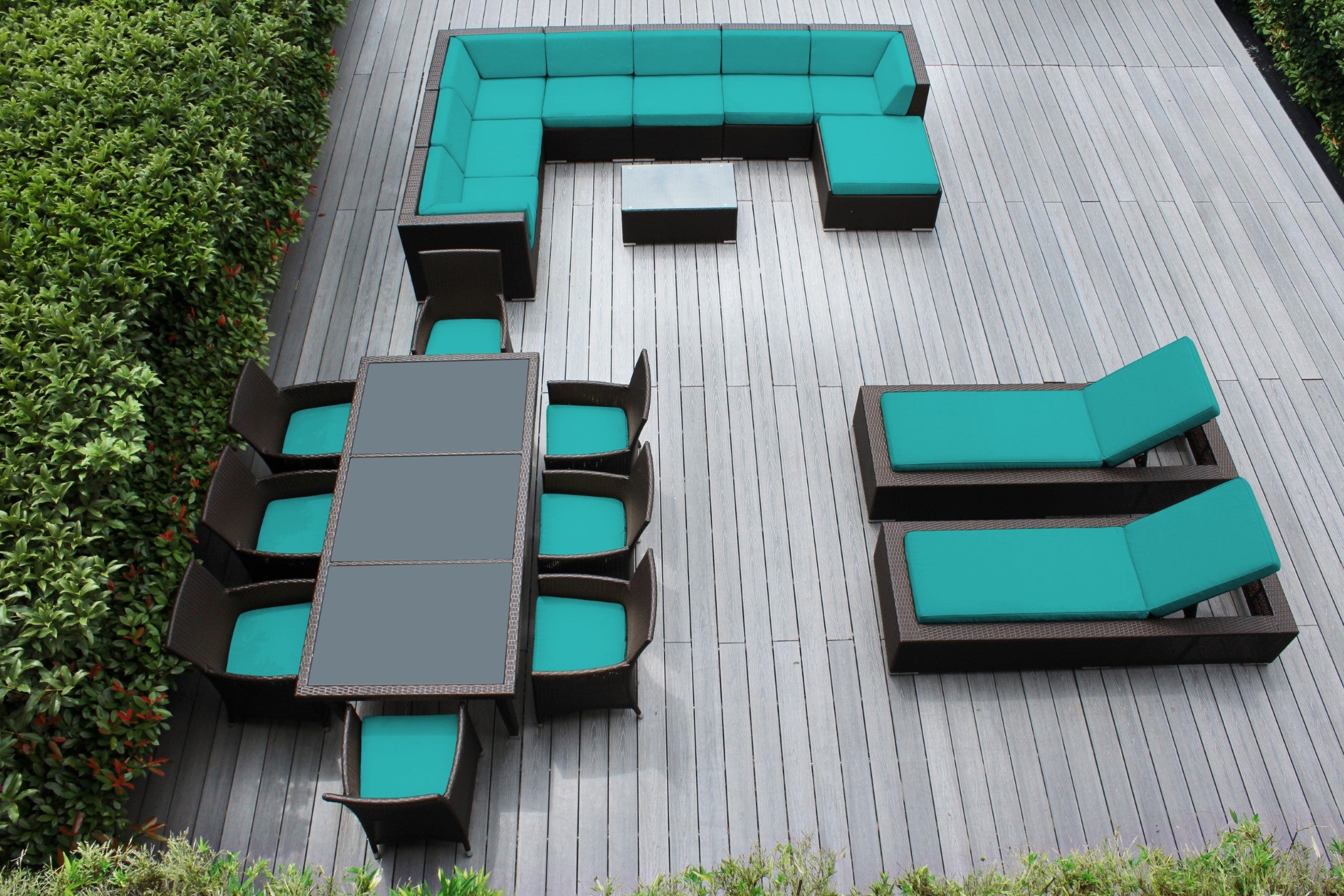 Rainshield Patio Furniture -  20 Piece Combination Set with Seating, Dining & Chaise Lounges