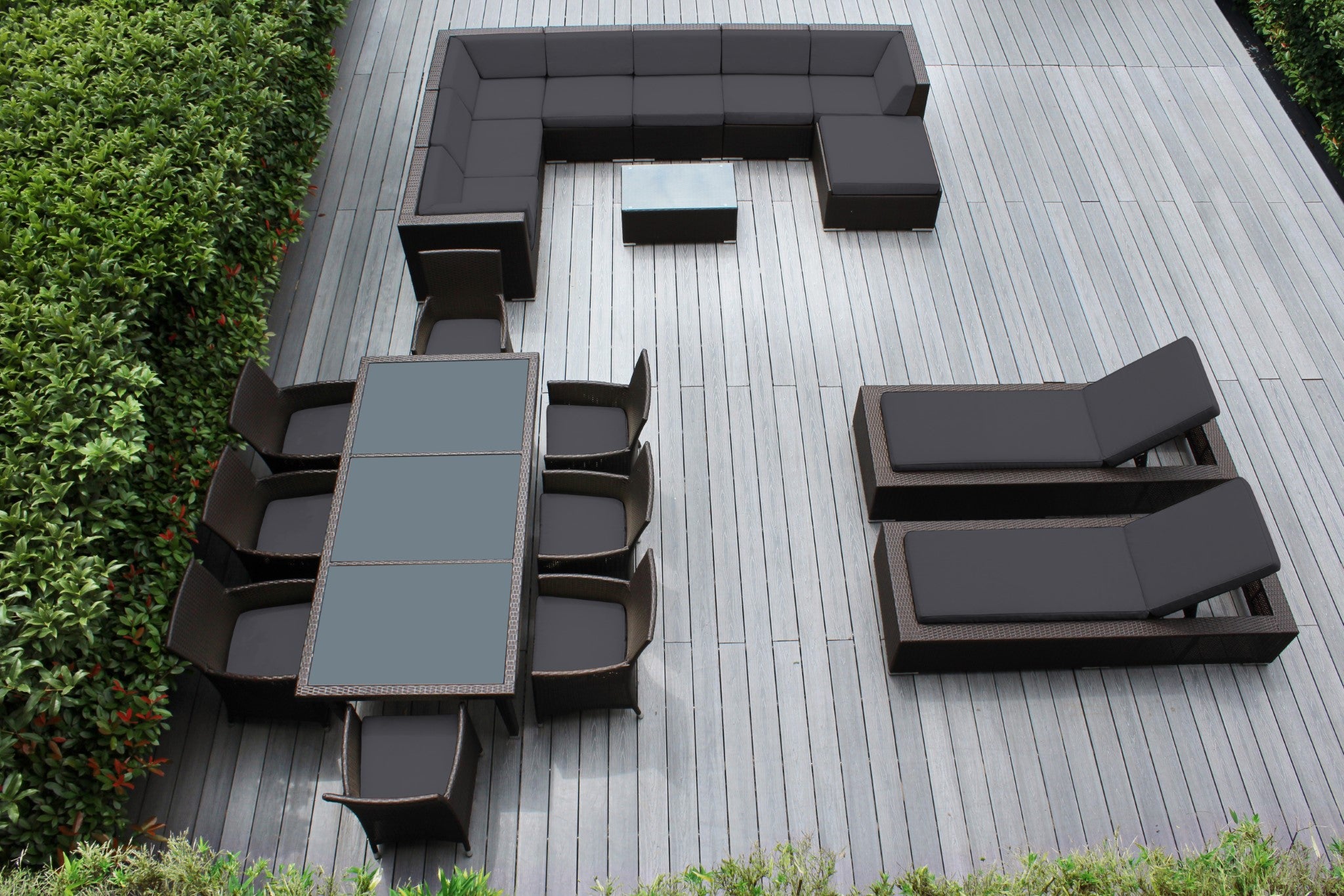 Rainshield Patio Furniture -  20 Piece Combination Set with Seating, Dining & Chaise Lounges