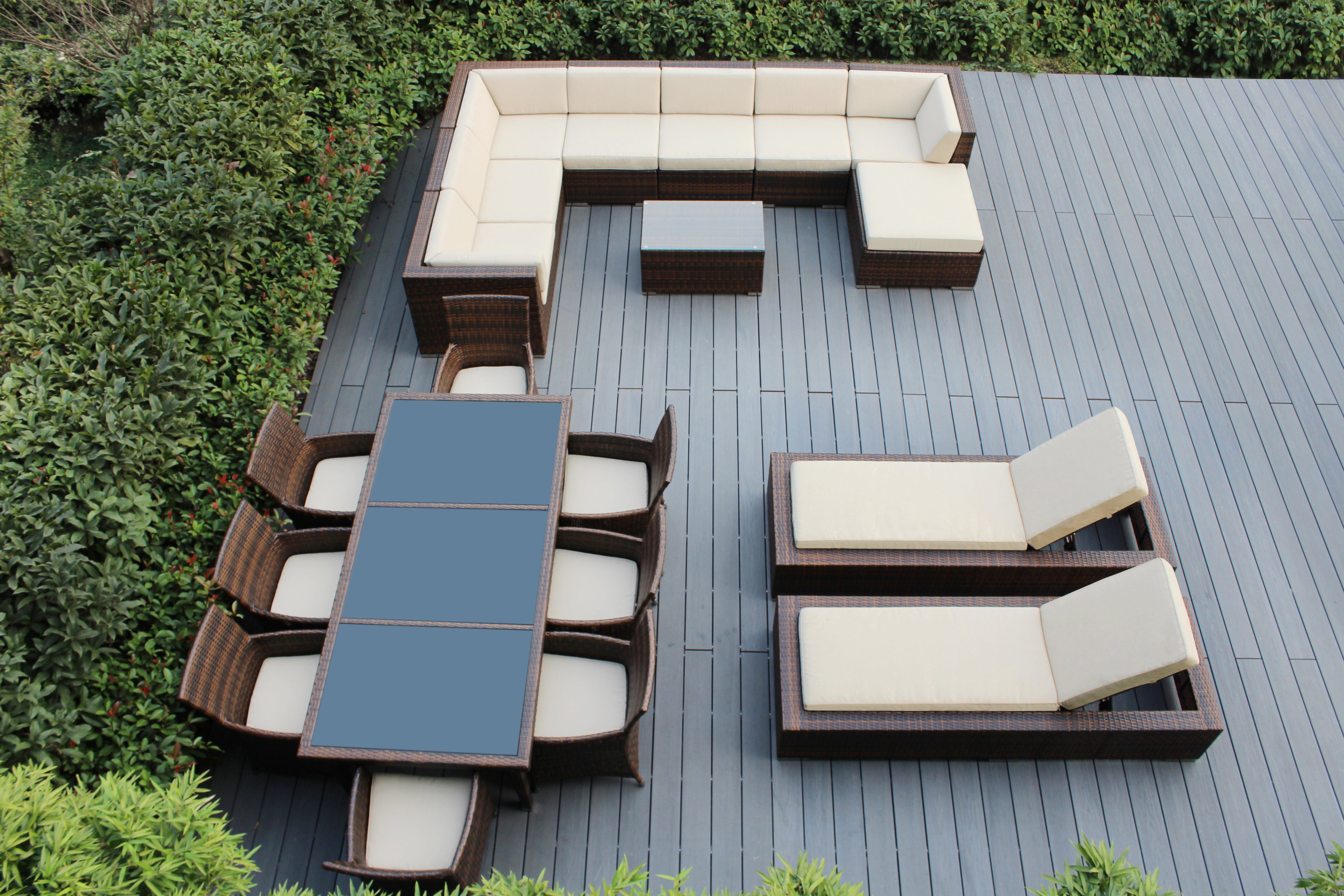 Rainshield Patio Furniture -  20 Piece Combination Set with Seating, Dining & Chaise Lounges