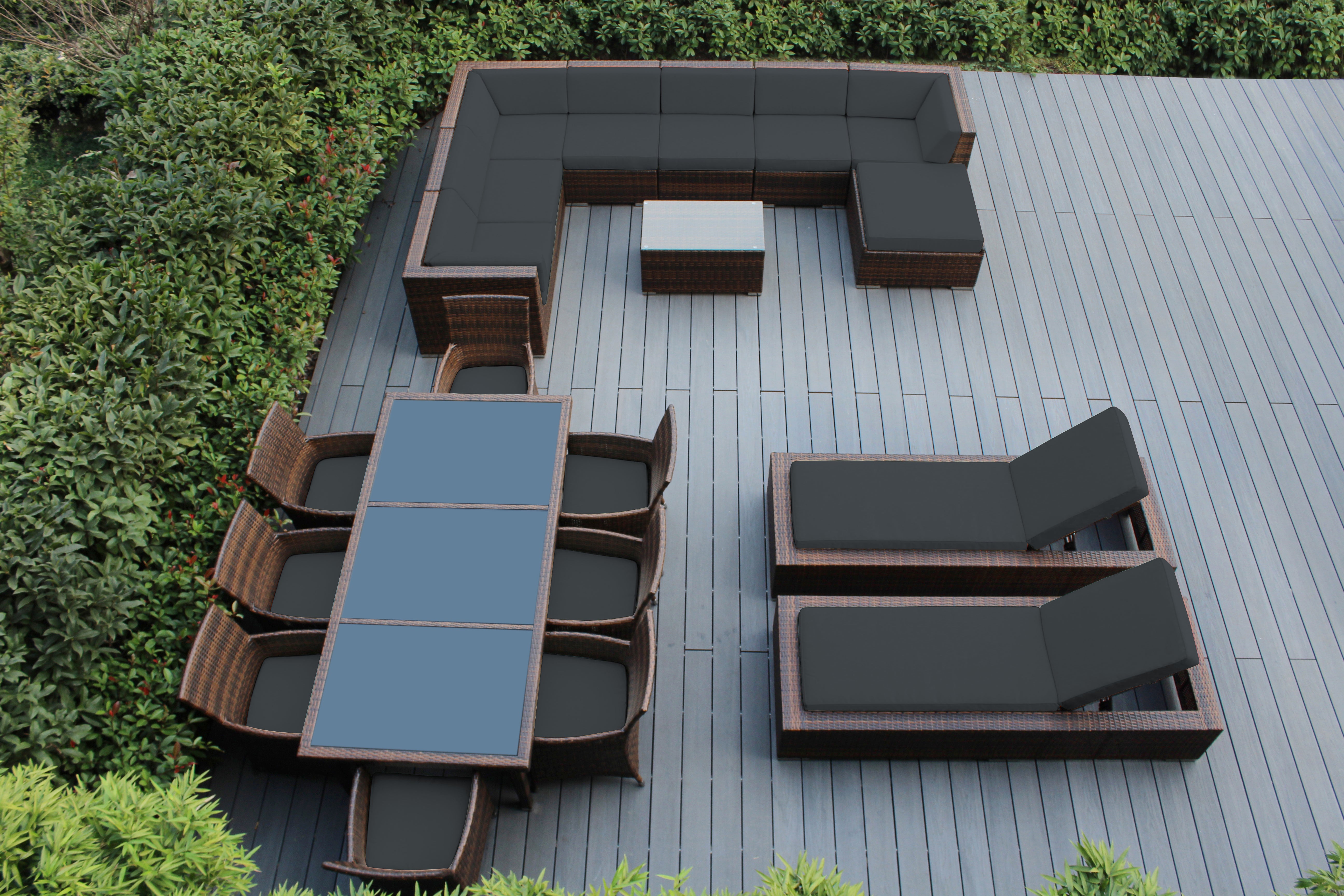 Rainshield Patio Furniture -  20 Piece Combination Set with Seating, Dining & Chaise Lounges